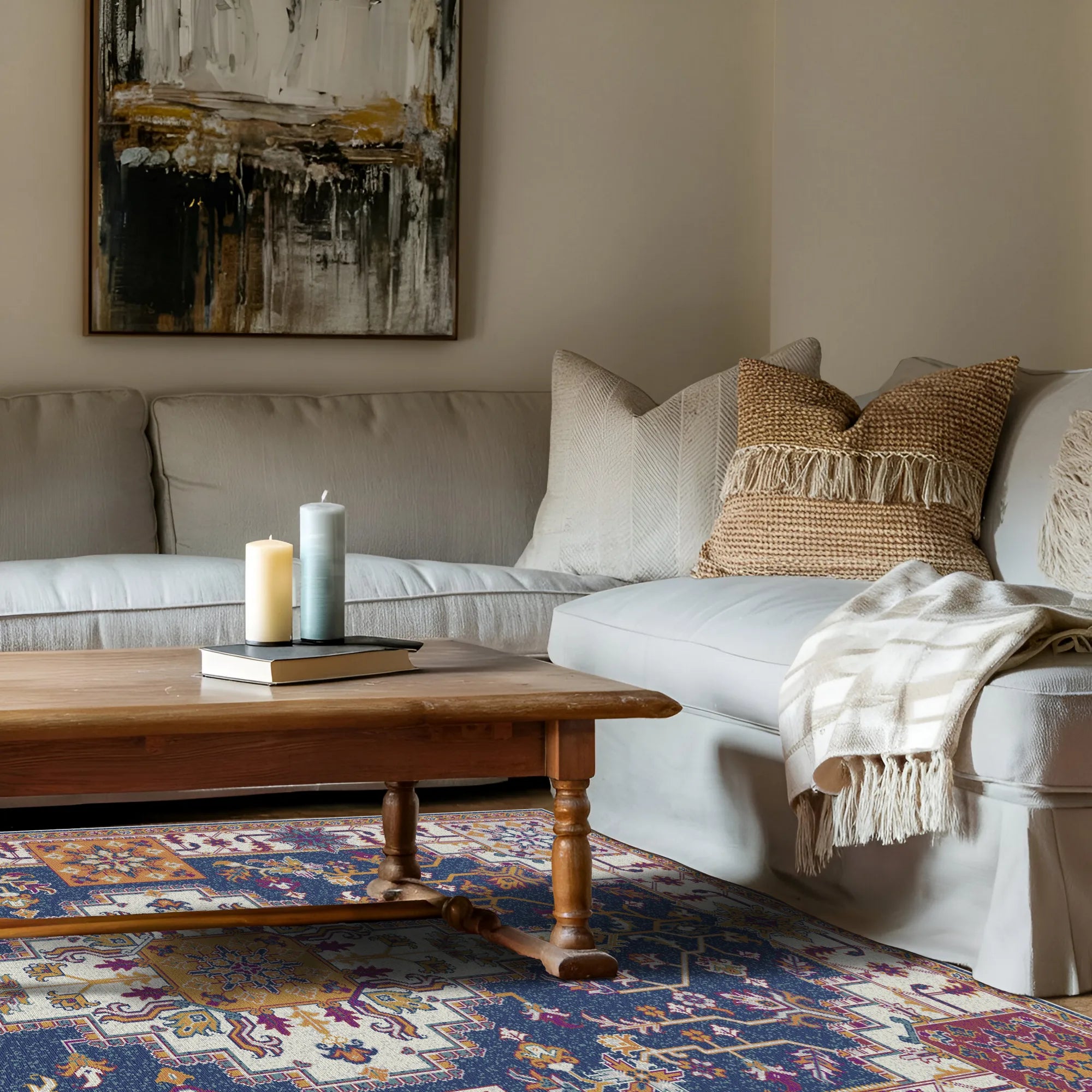 Indigo Mosaic Regal Medallion Rug