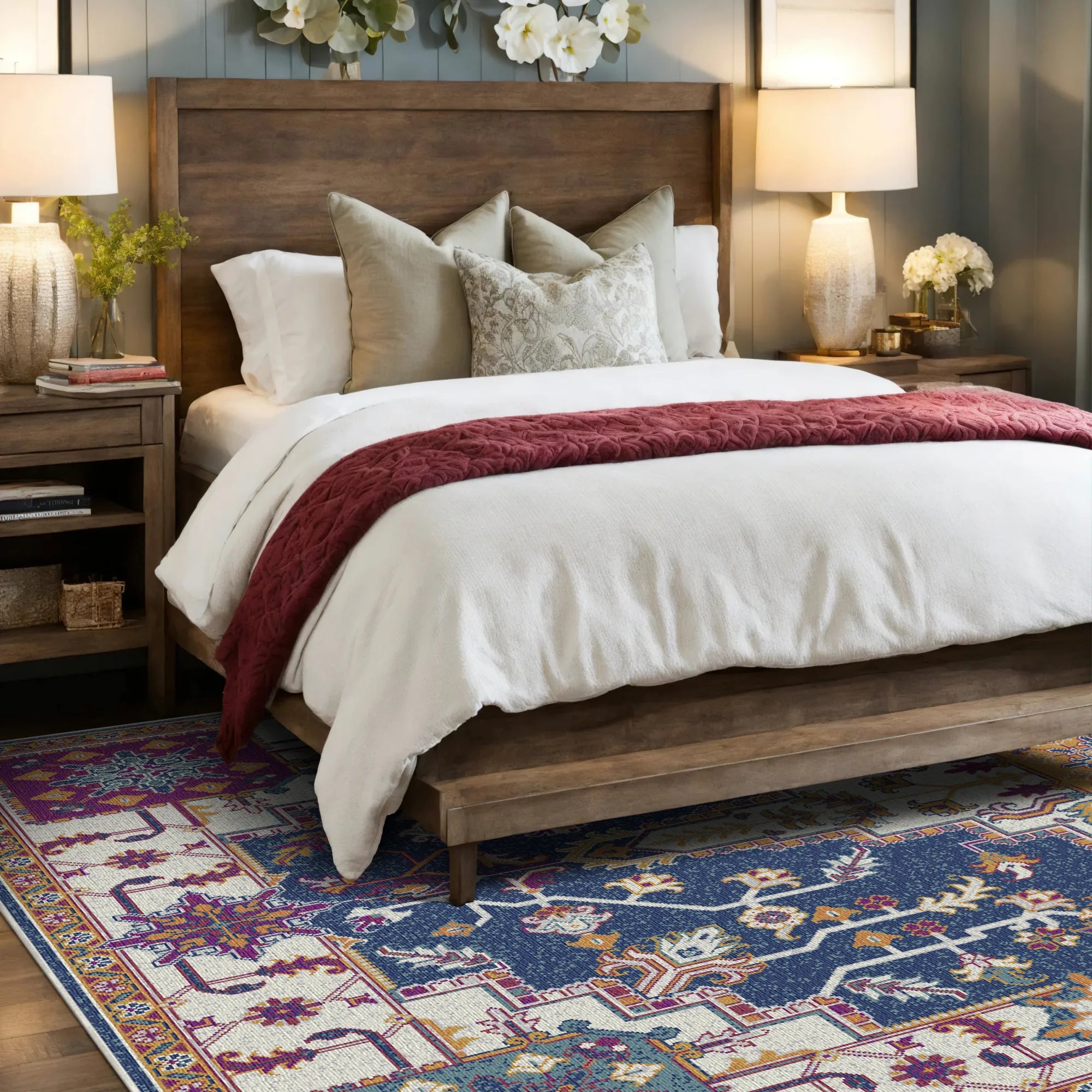 Indigo Mosaic Regal Medallion Rug