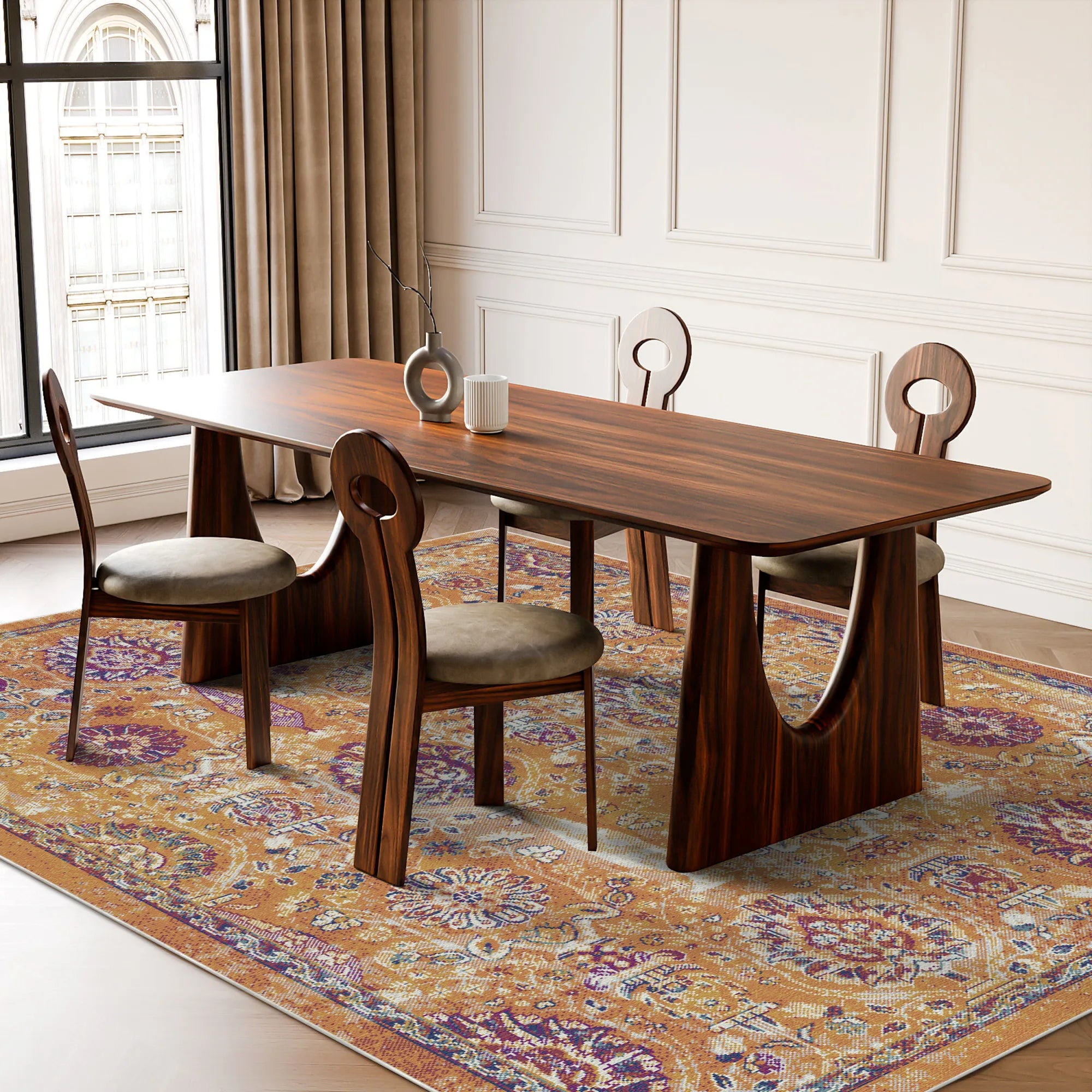 Amber Garden Erased Botanical Rug