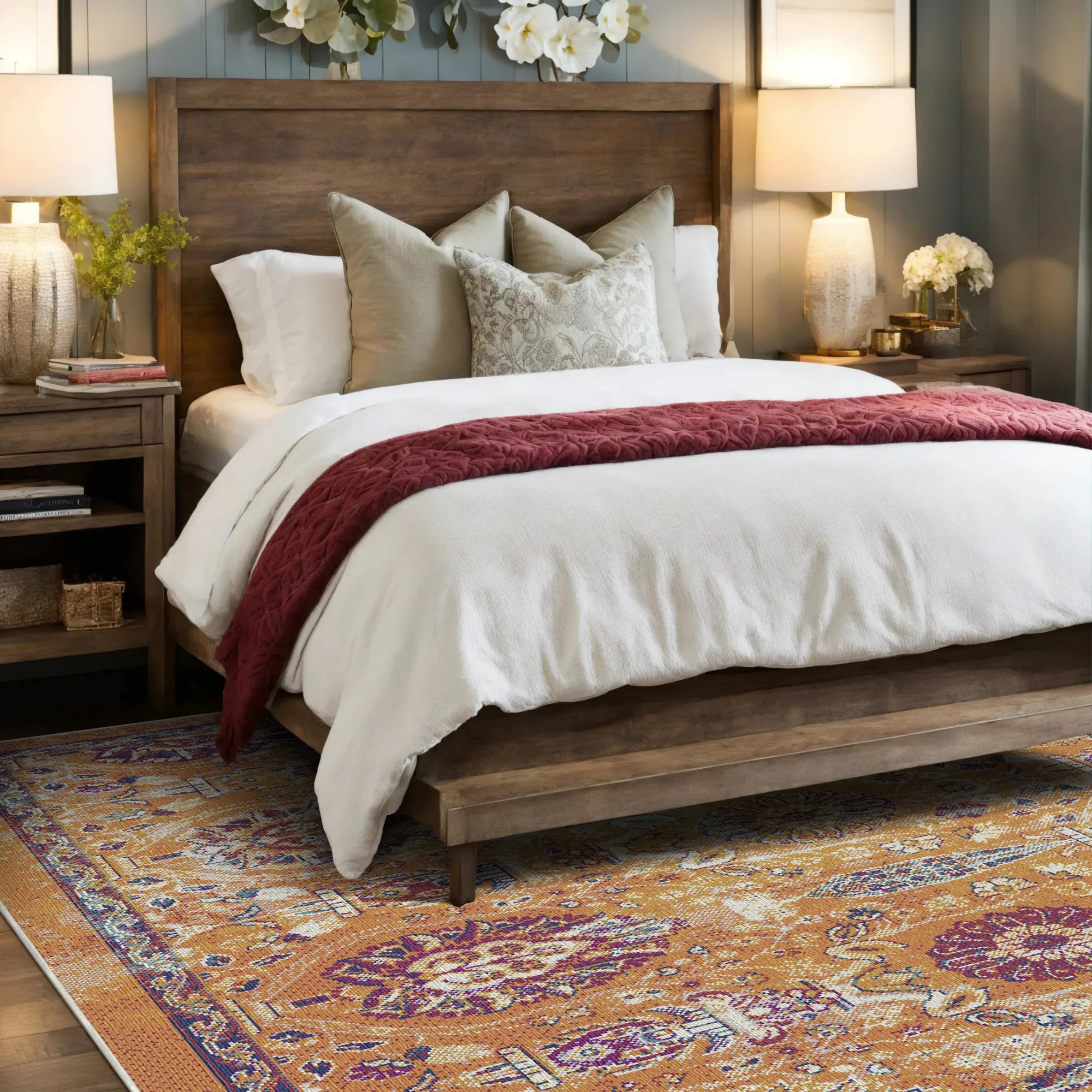 Amber Garden Erased Botanical Rug