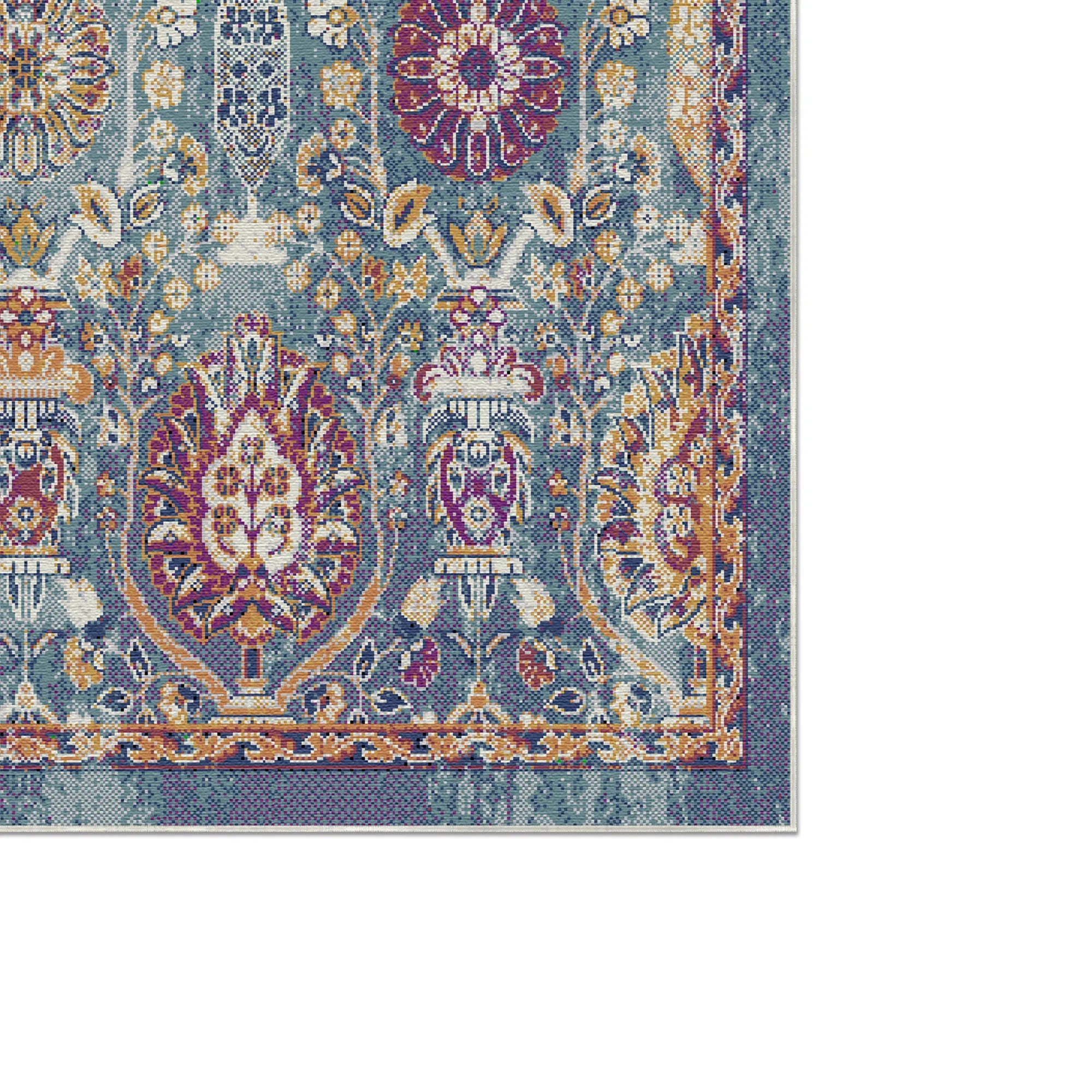Oceanic Garden Erased Botanical Rug
