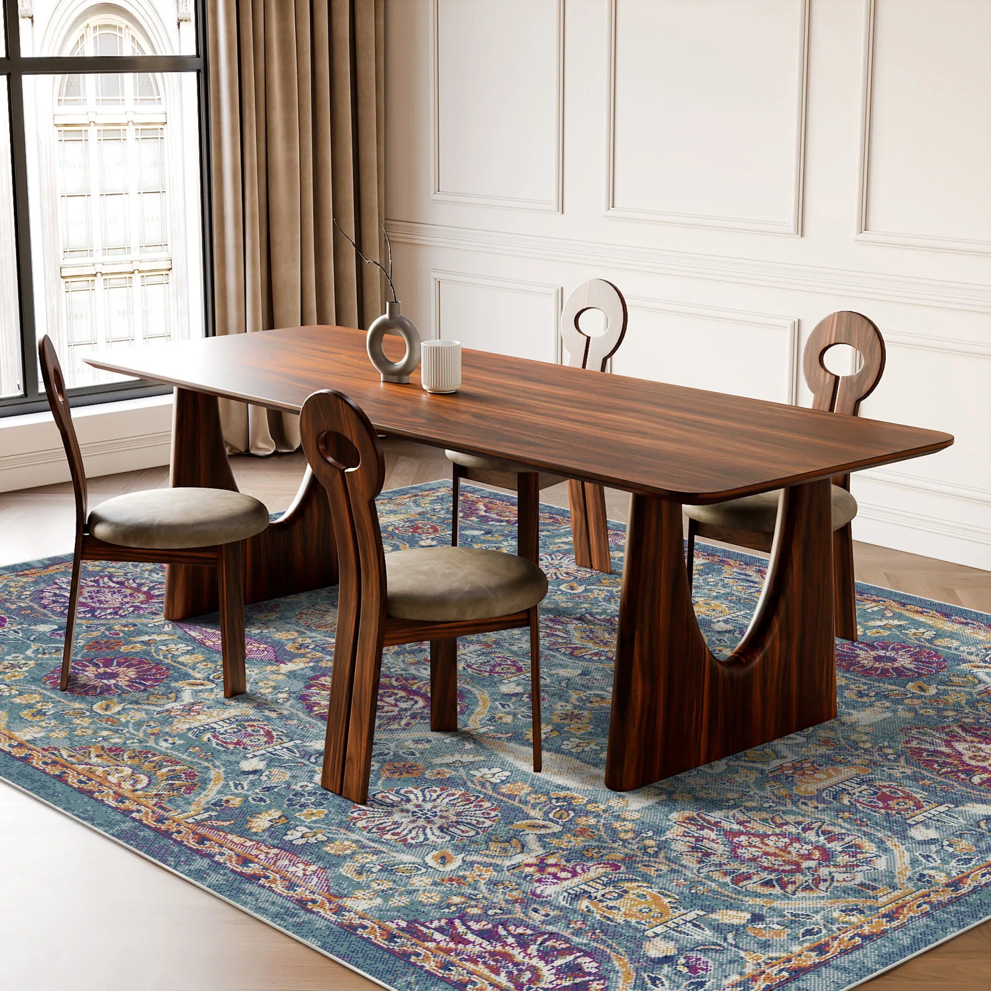 Oceanic Garden Erased Botanical Rug