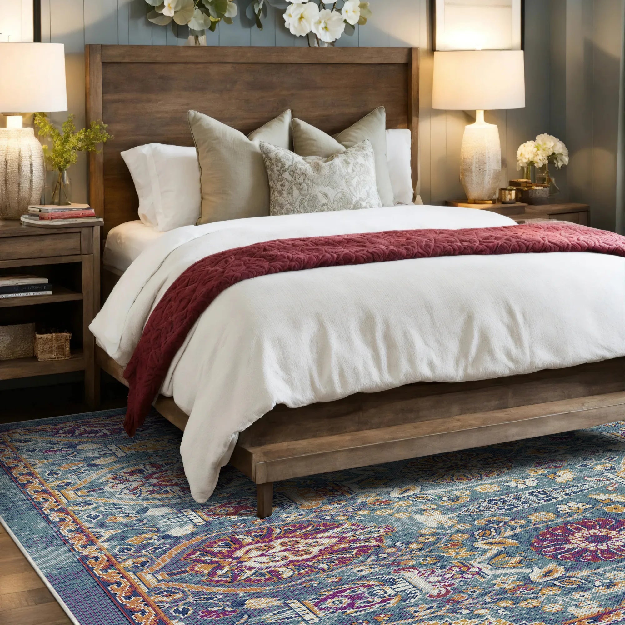 Oceanic Garden Erased Botanical Rug