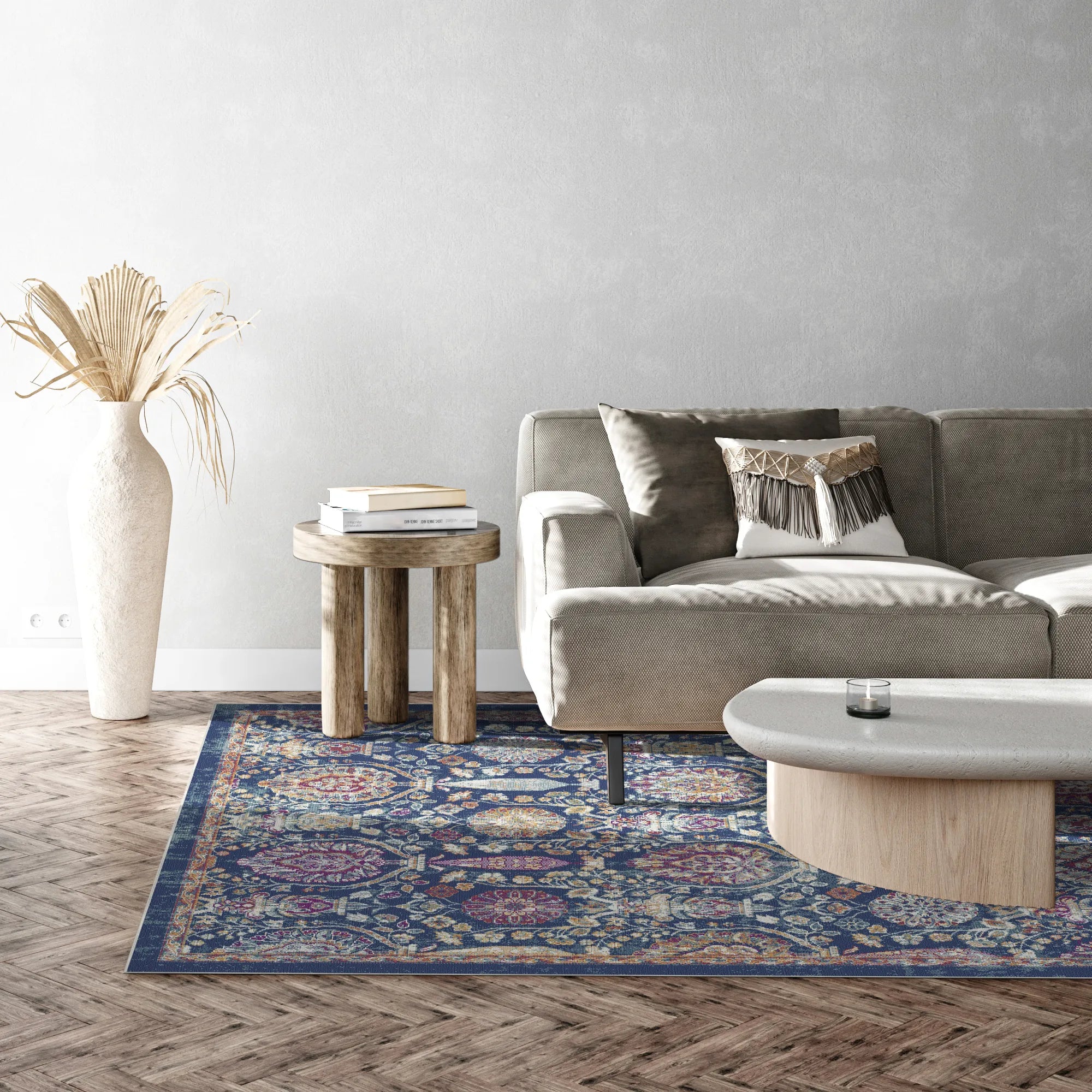 Midnight Garden Erased Botanical Rug