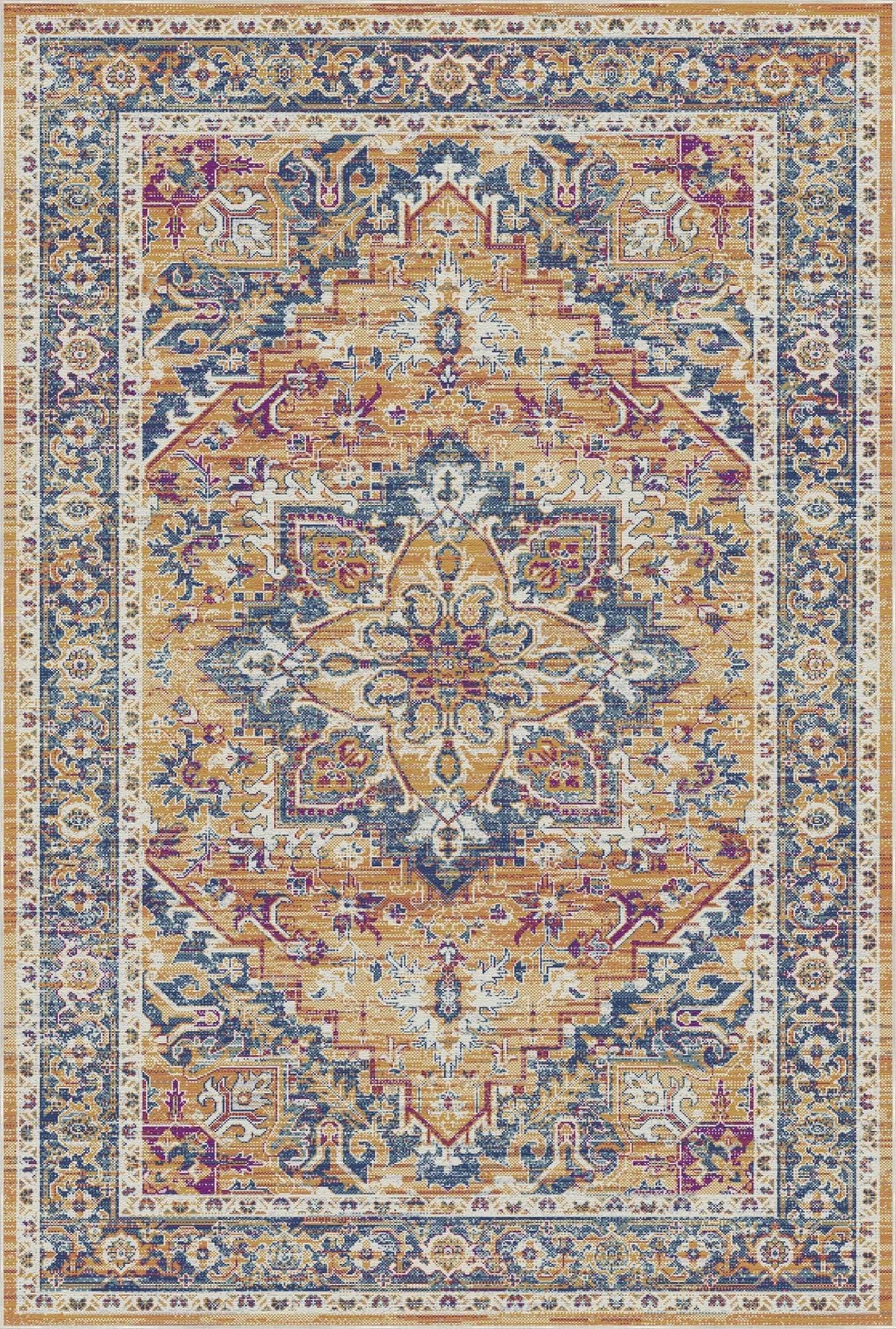 Amber Citadel Ornate Medallion Rug