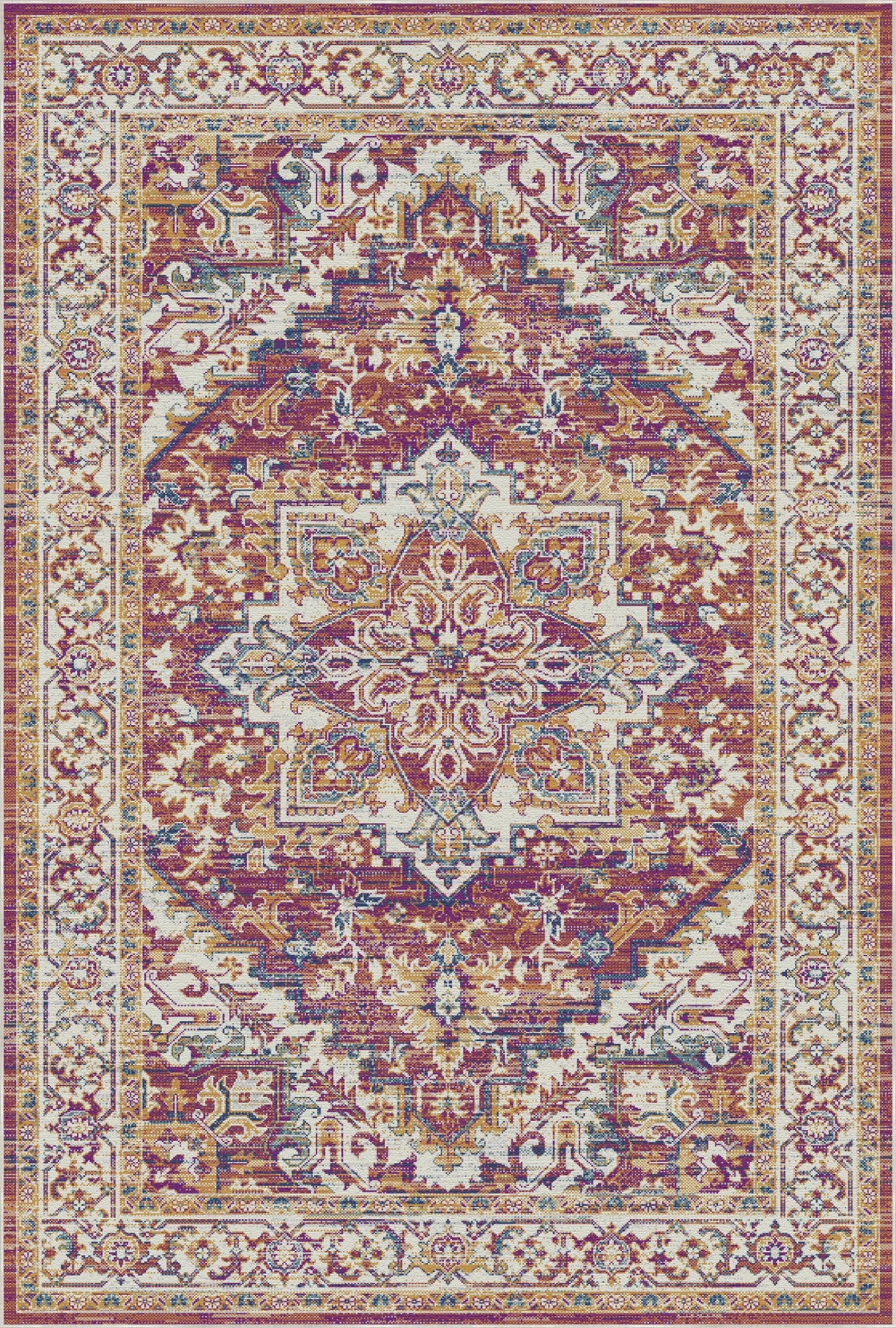 Terracotta Citadel Ornate Medallion Rug