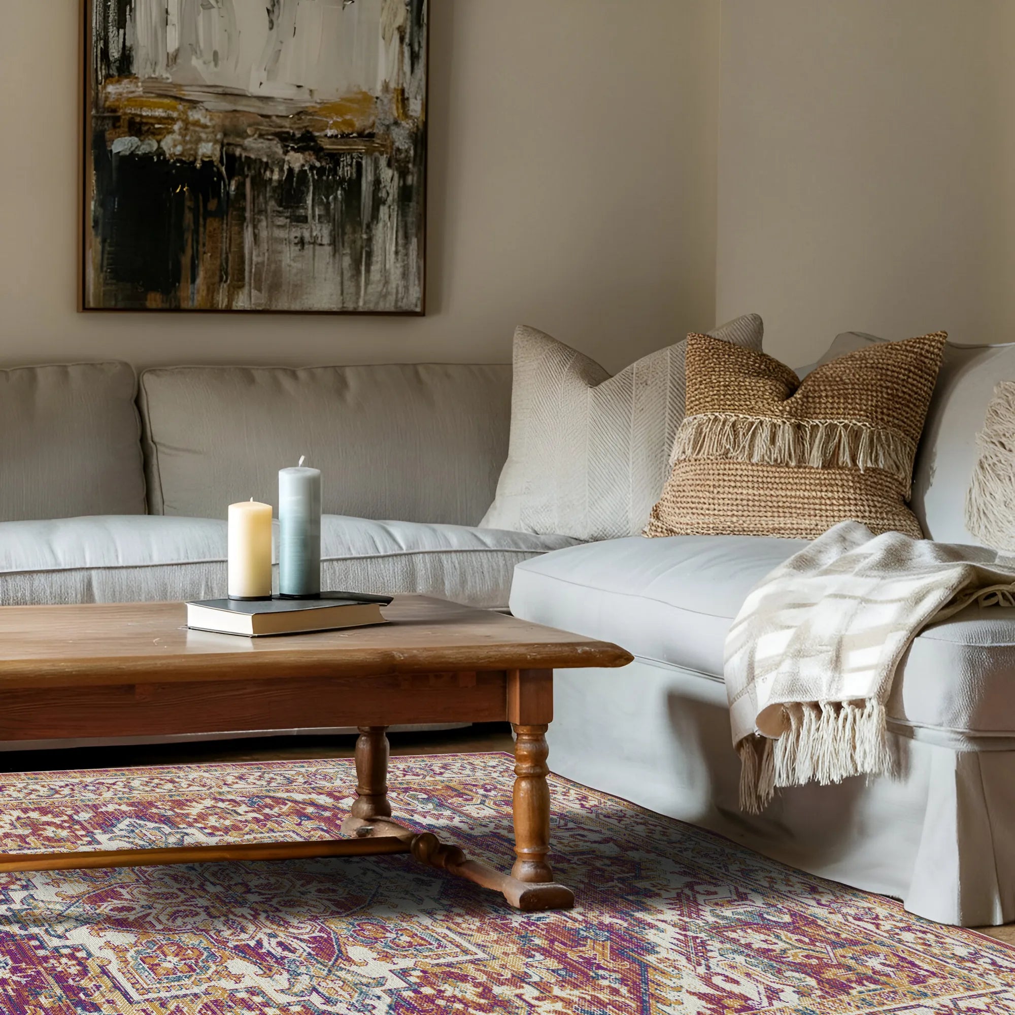 Terracotta Citadel Ornate Medallion Rug