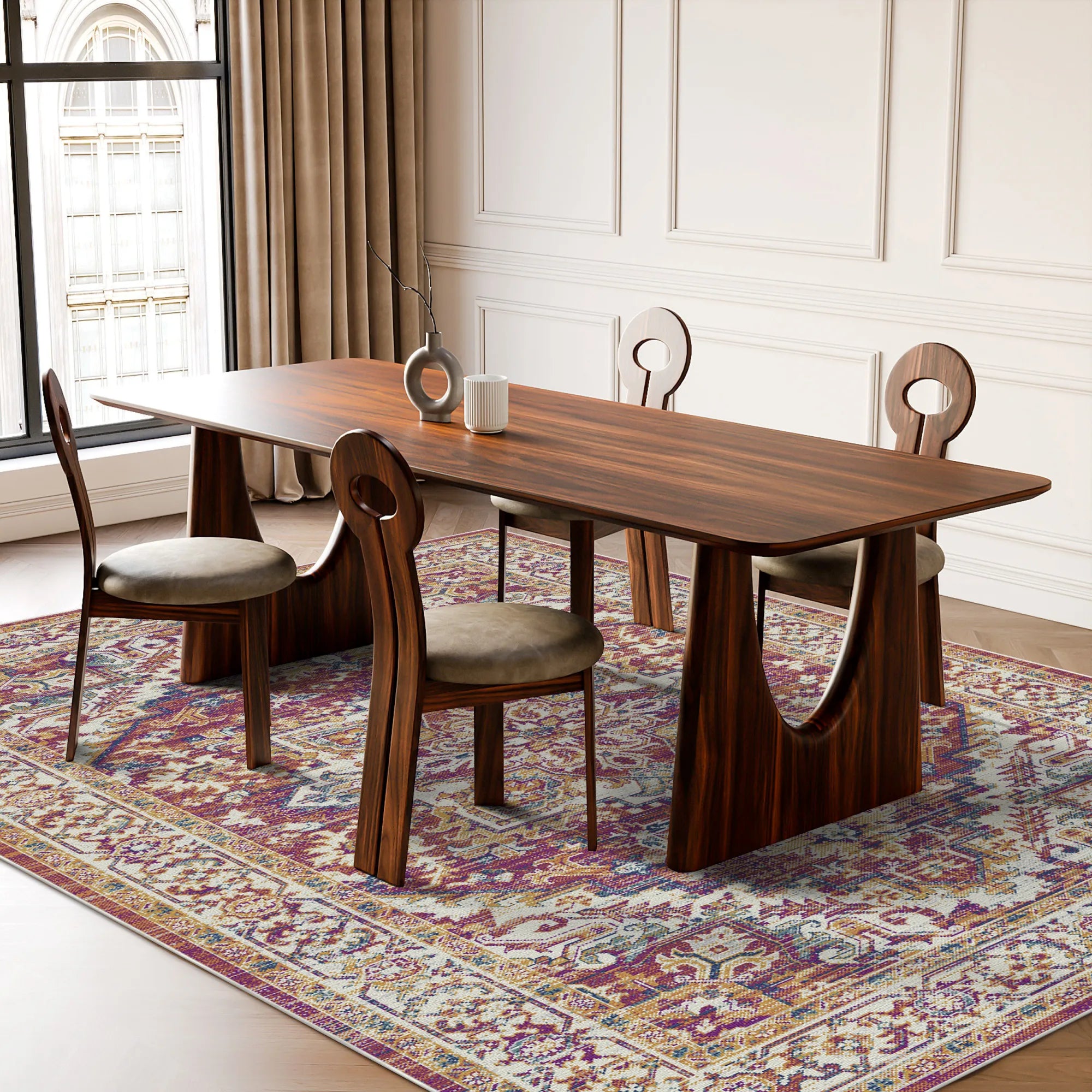 Terracotta Citadel Ornate Medallion Rug