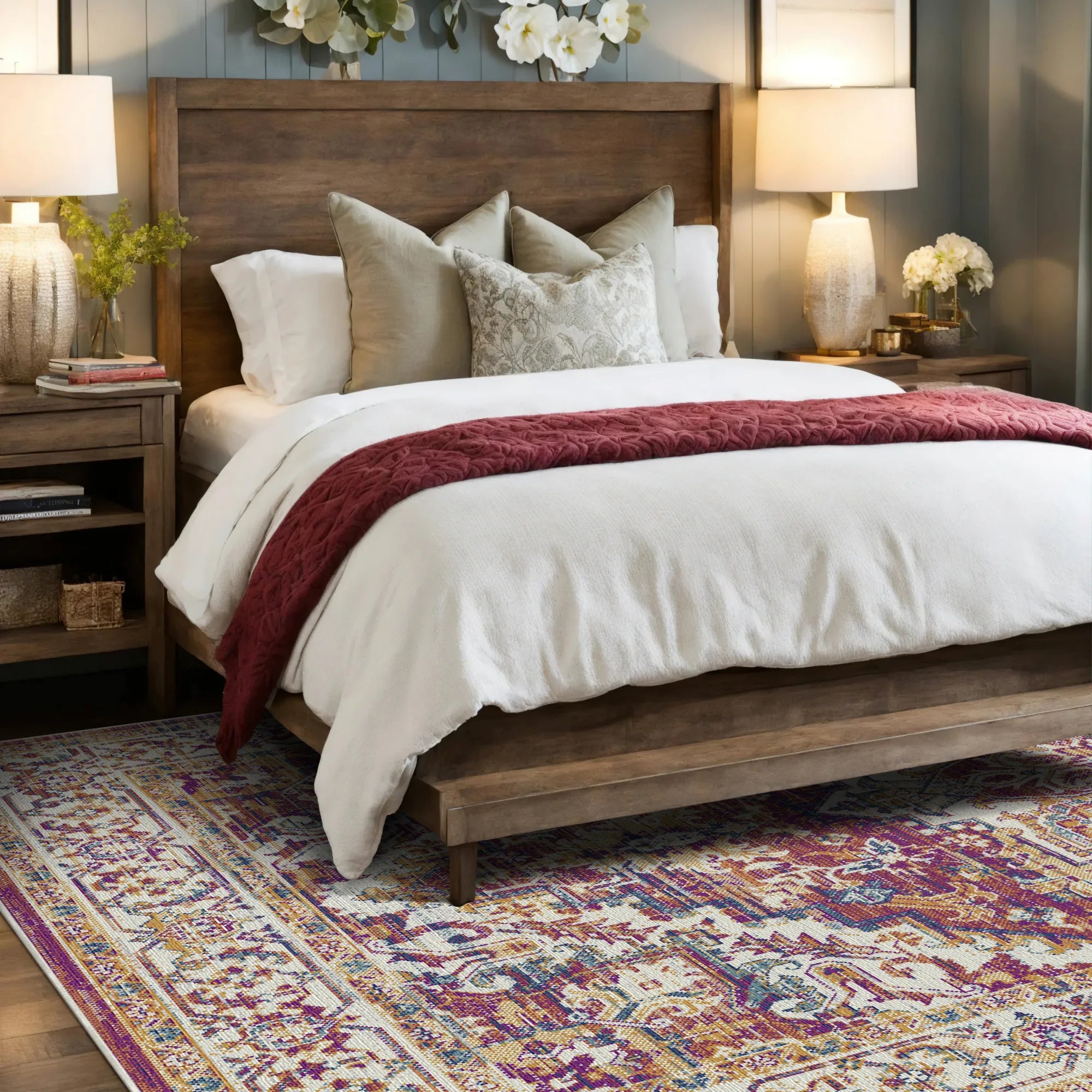 Terracotta Citadel Ornate Medallion Rug