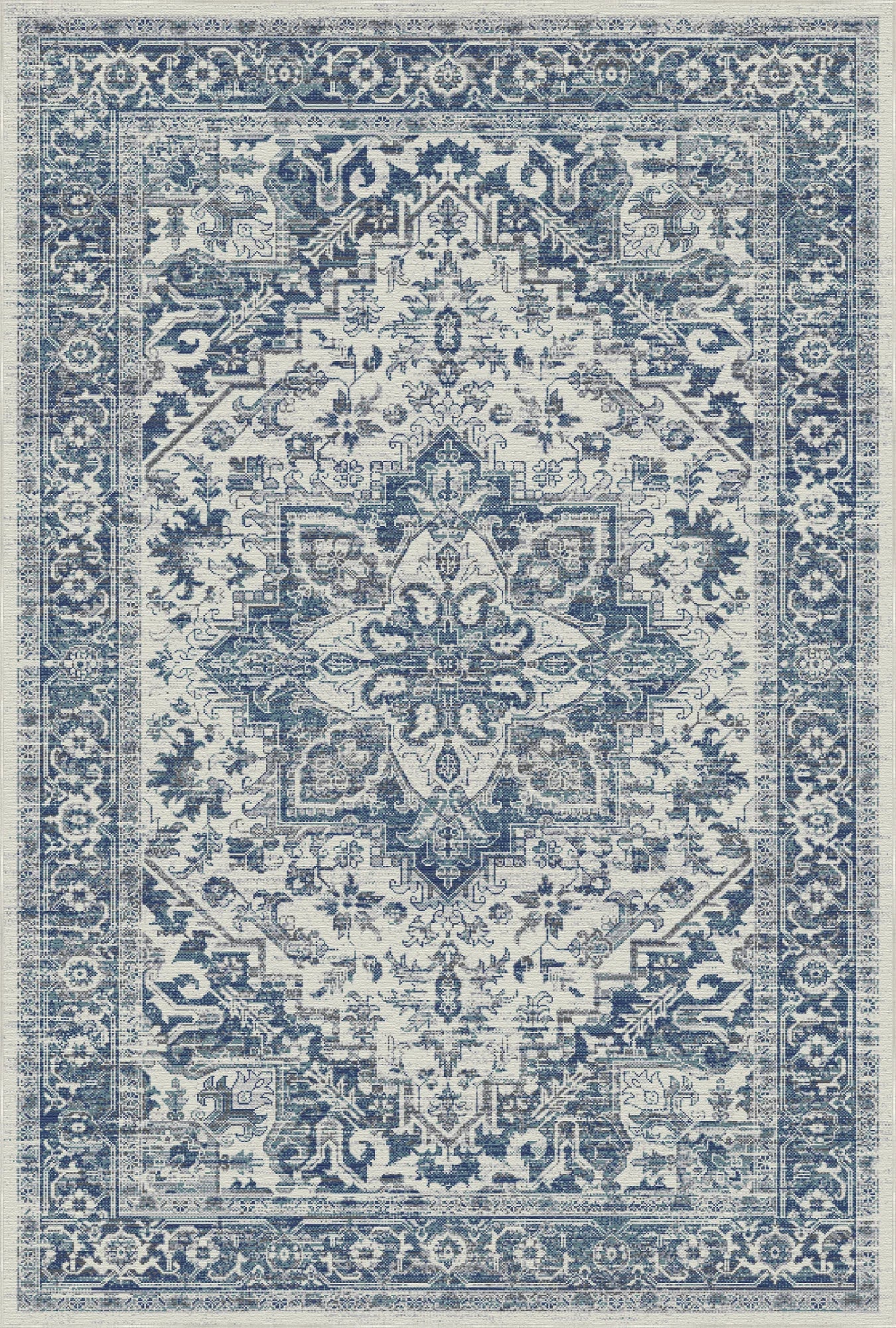 Slate Citadel Ornate Medallion Rug