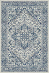 Slate Citadel Ornate Medallion Rug Navy Blue