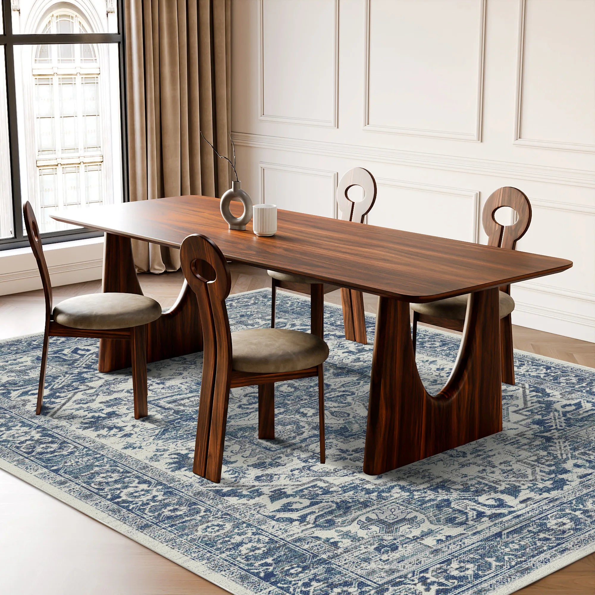 Slate Citadel Ornate Medallion Rug