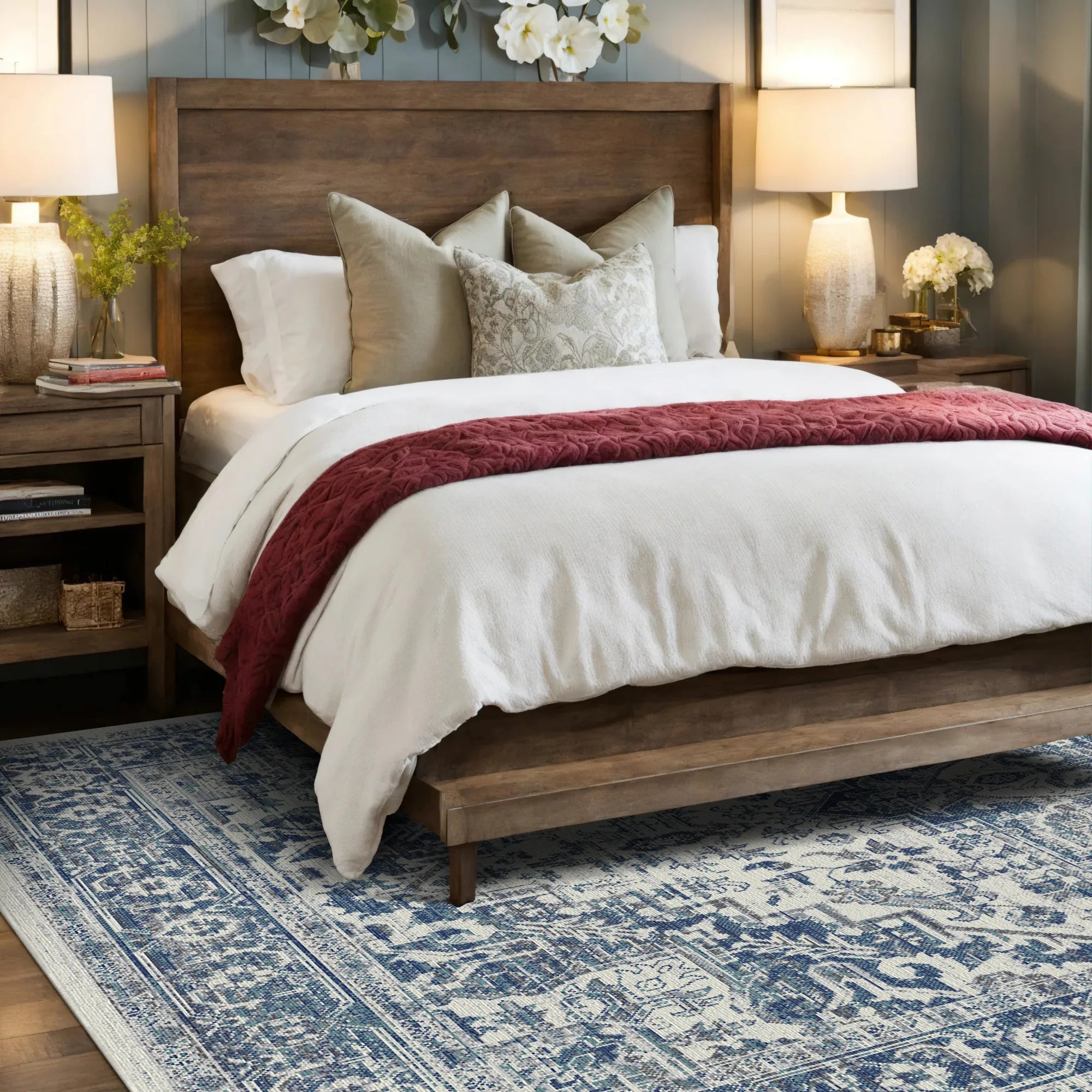 Slate Citadel Ornate Medallion Rug