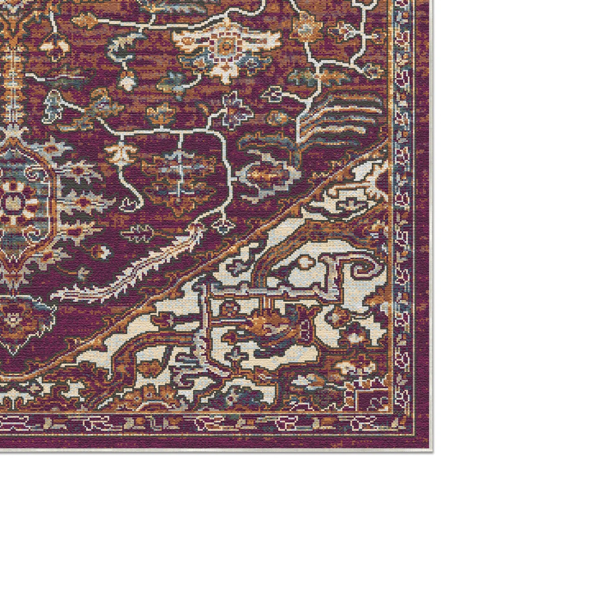 Terracotta Garden Erased Botanical Rug