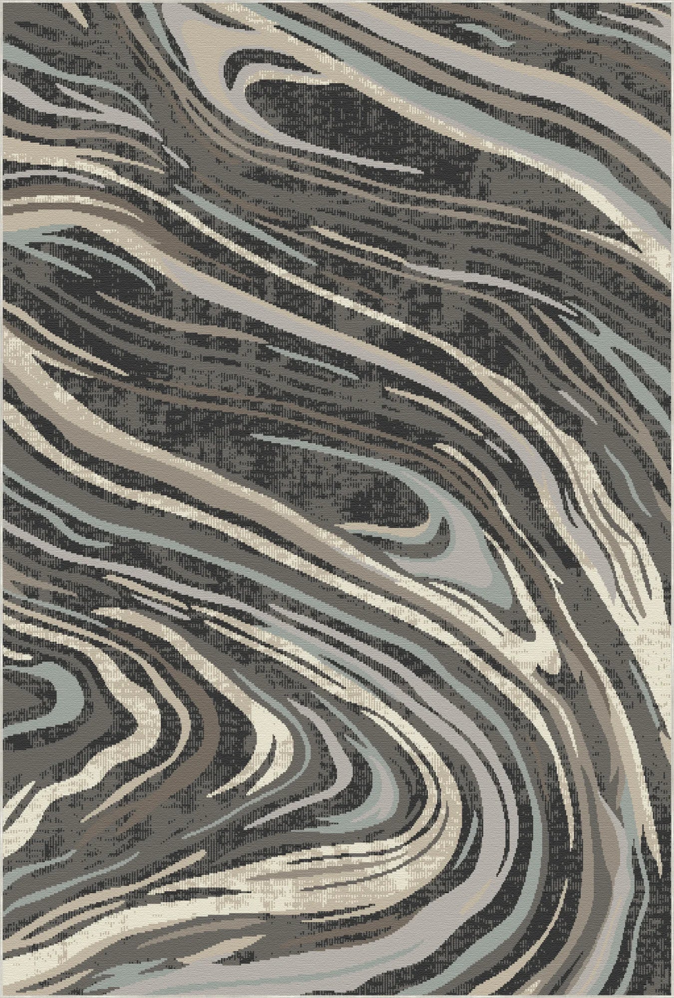 Venice Midnight Abstract Washable Rug