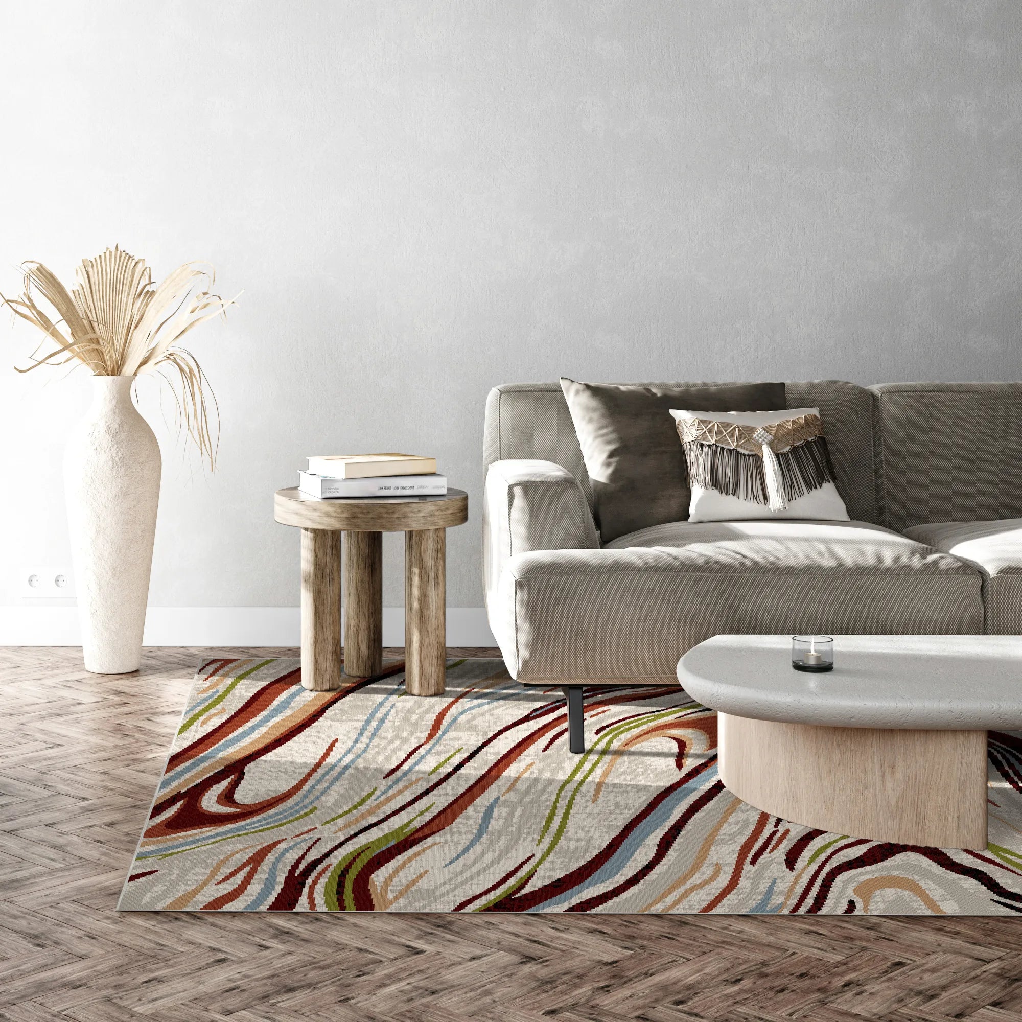 Florence Art Abstract Washable Rug