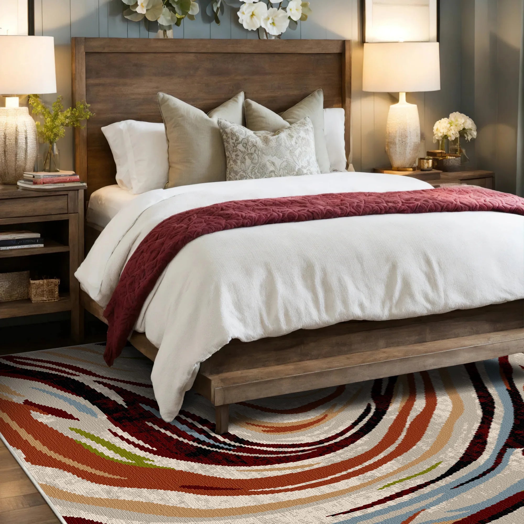 Florence Art Abstract Washable Rug