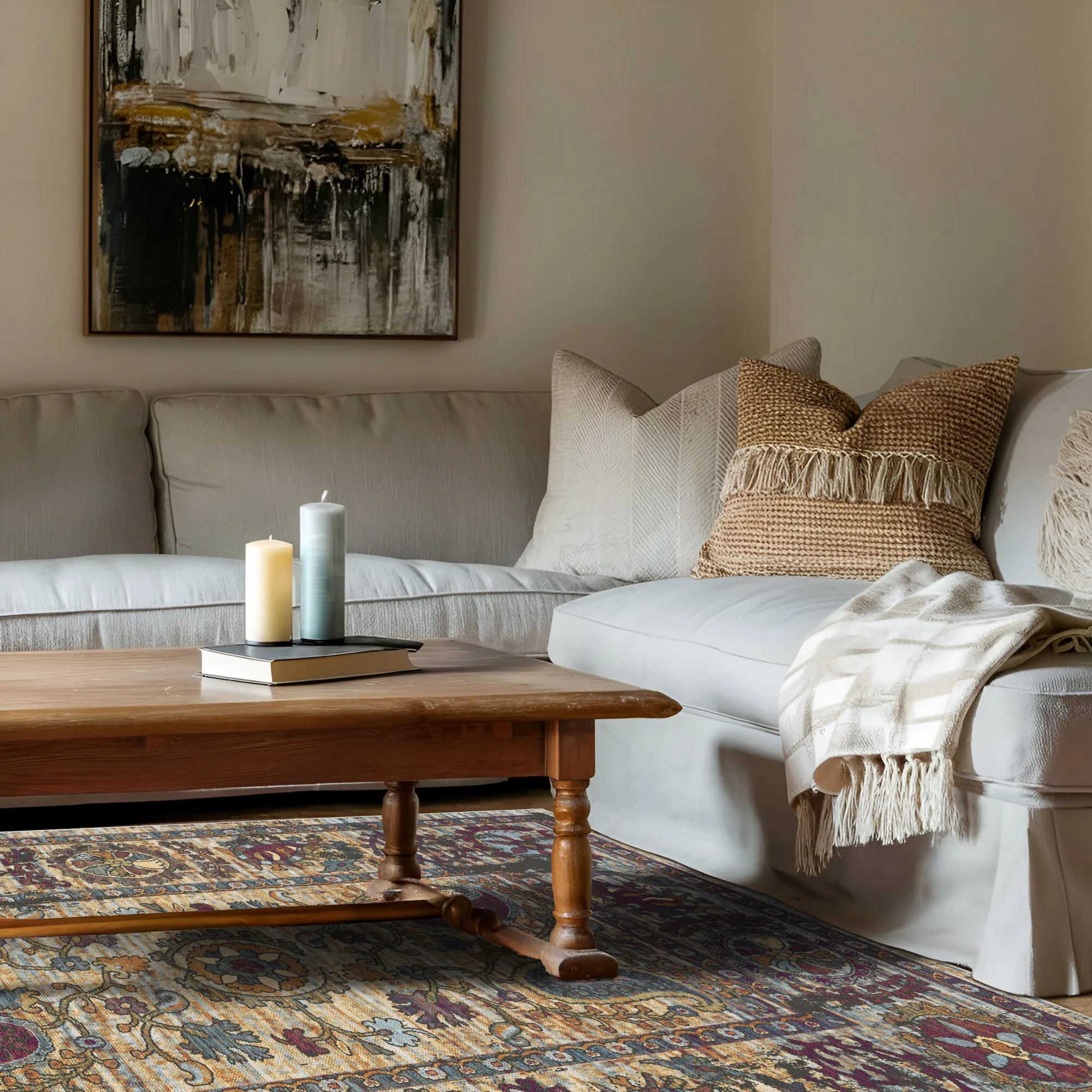 Amber Paisley Erased Botanical Rug