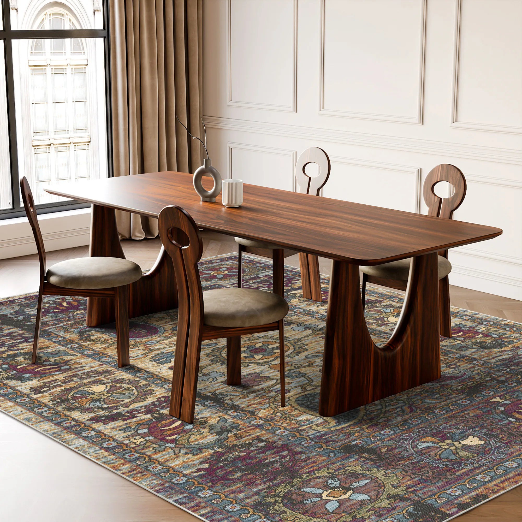 Amber Paisley Erased Botanical Rug