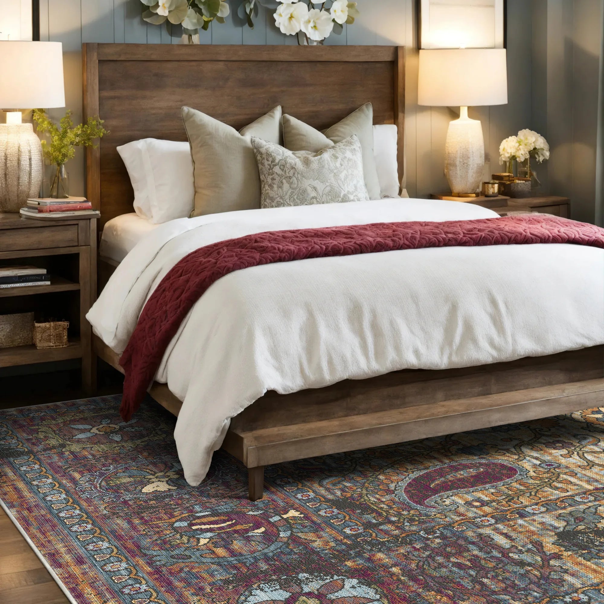 Amber Paisley Erased Botanical Rug