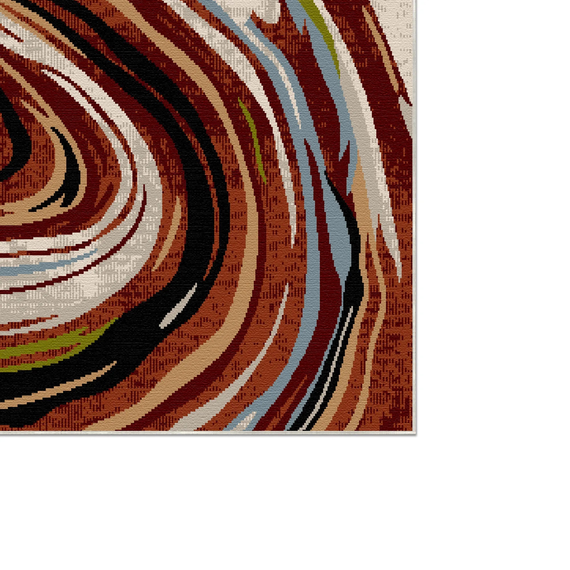 Siena Terracotta Abstract Washable Rug