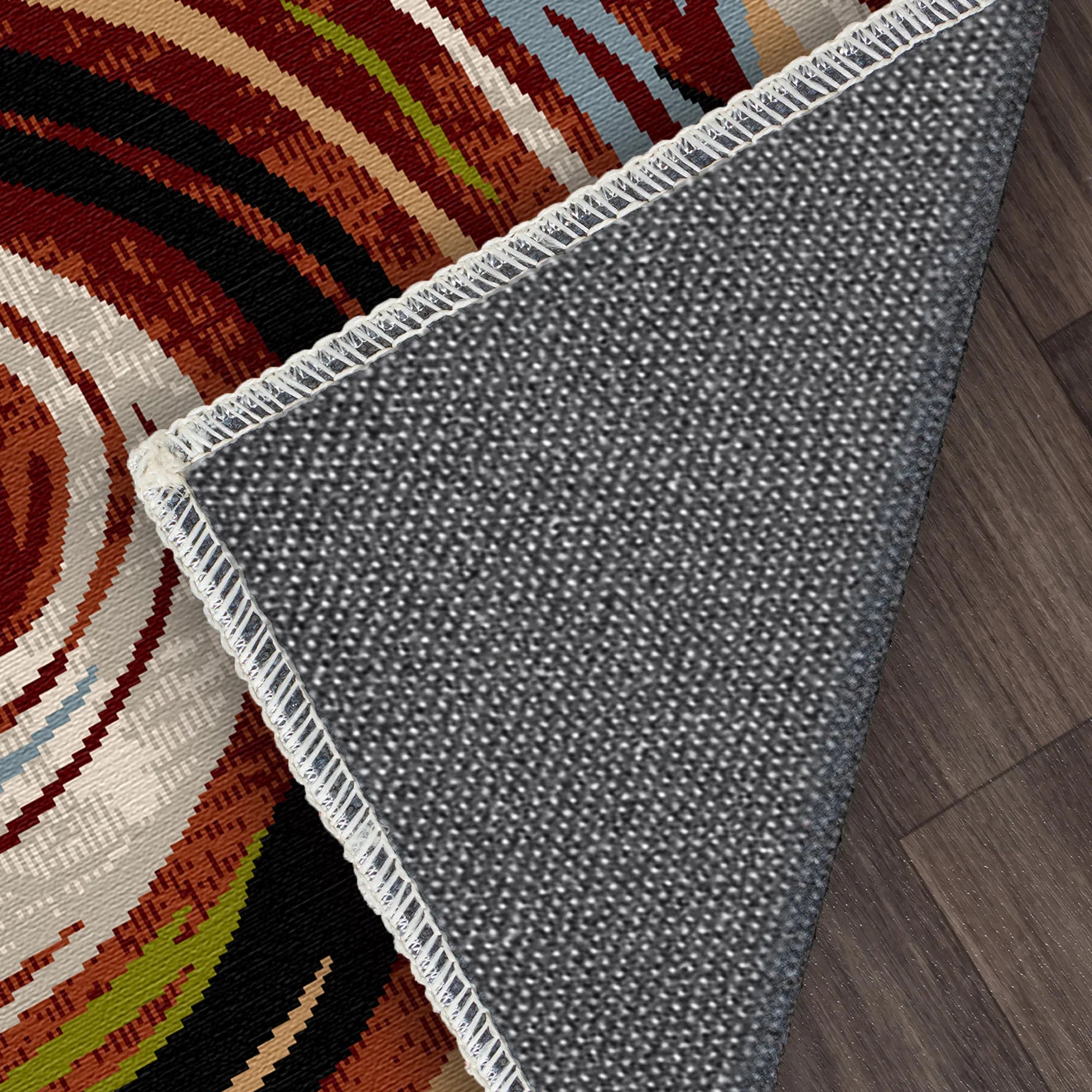 Siena Terracotta Abstract Washable Rug