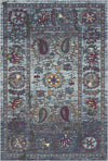 Indigo Paisley Erased Botanical Rug Indigo