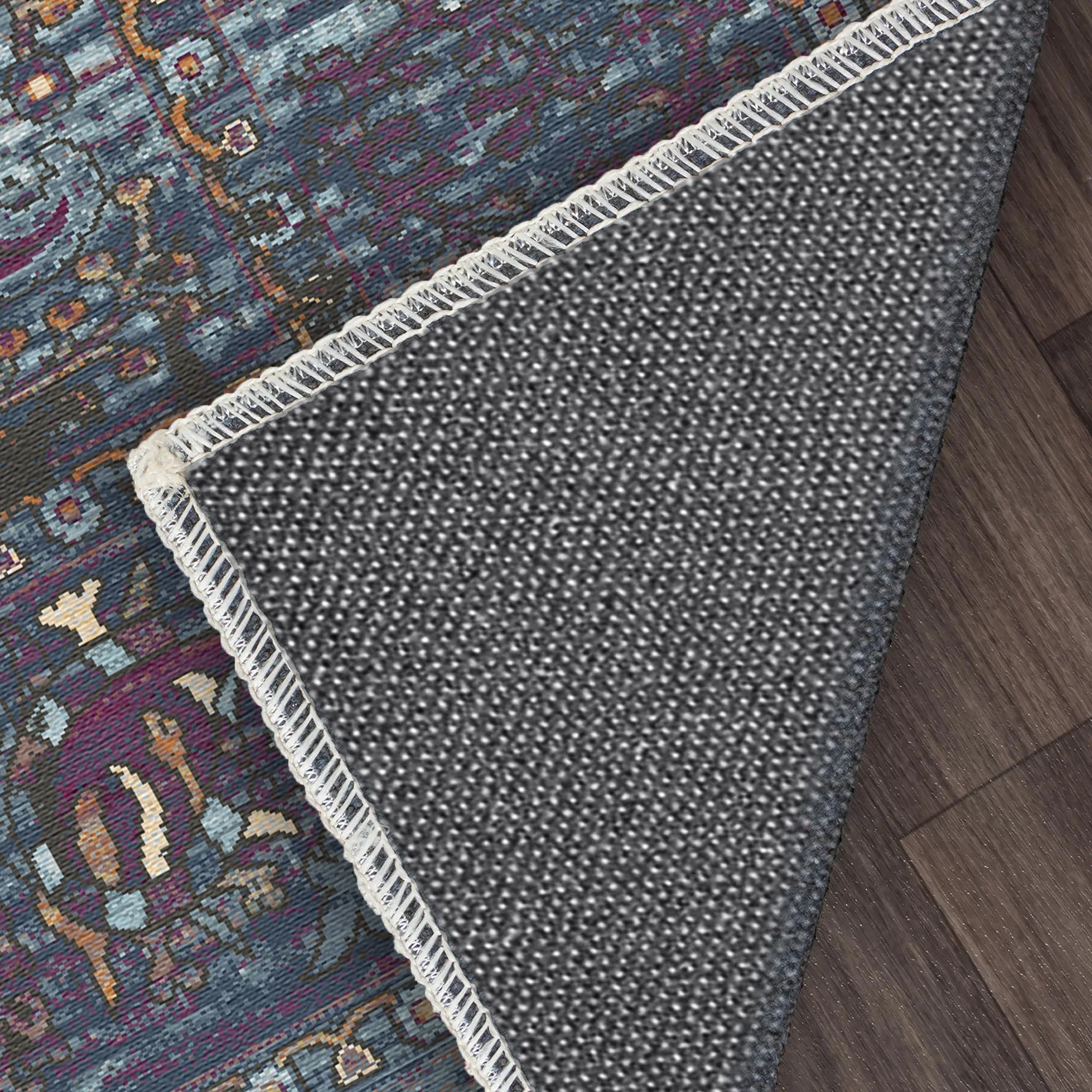 Indigo Paisley Erased Botanical Rug