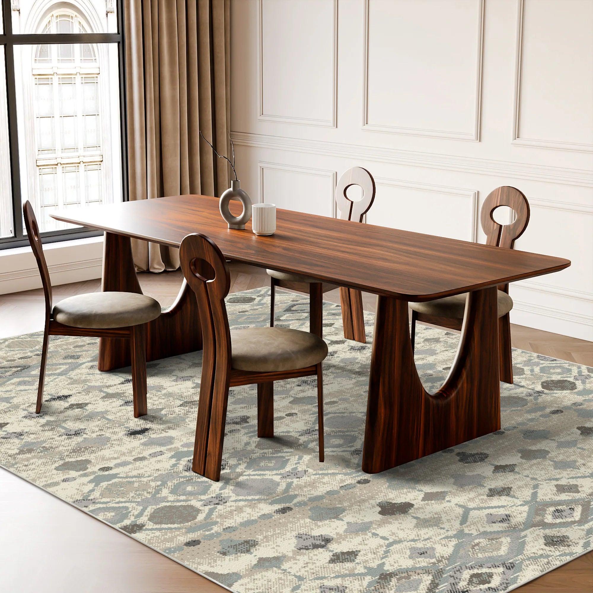 Baja Tribal Geometric Washable Rug