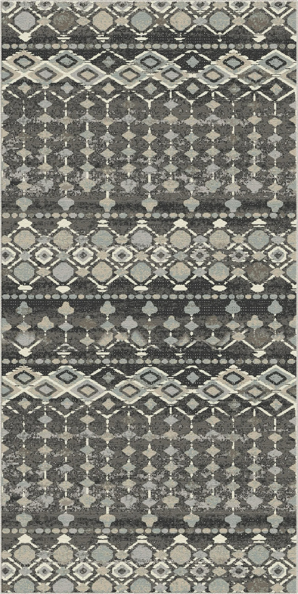 Tappeto Geometrico Tribal Lavabile Sonora Charcoal