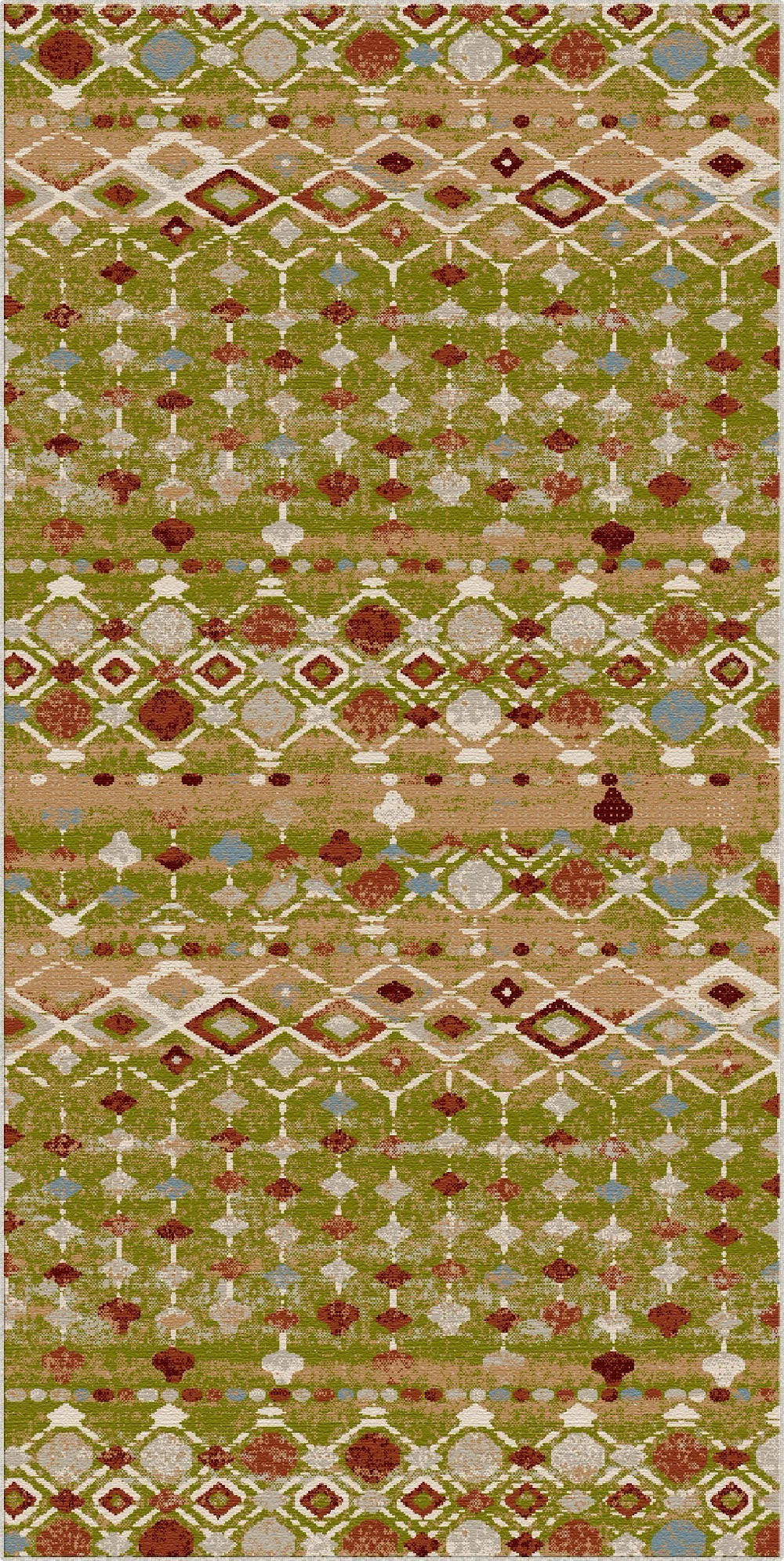 Tappeto Geometrico Tribal Lavabile Tucson Olive