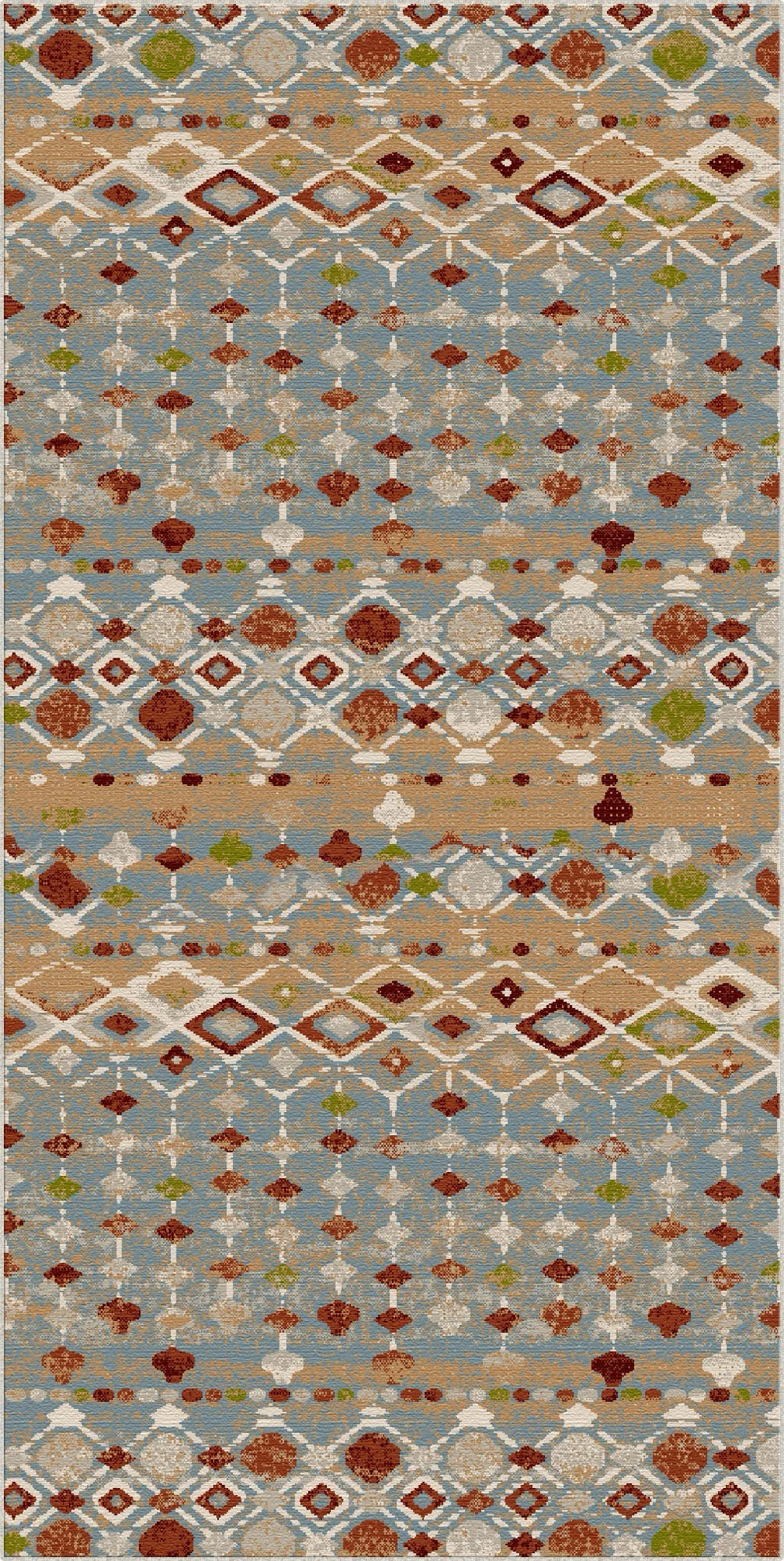Tappeto Geometrico Tribal Lavabile Santa Fe Sky