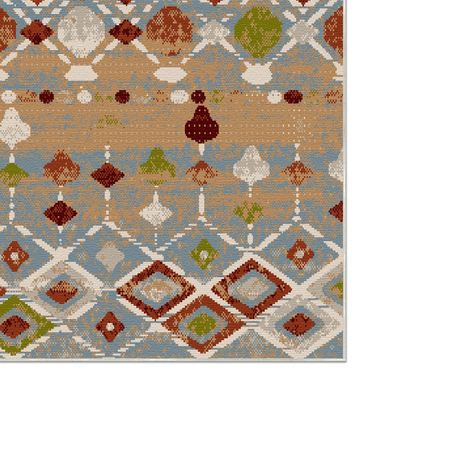 Santa Fe Sky Tribal Geometric Washable Rug