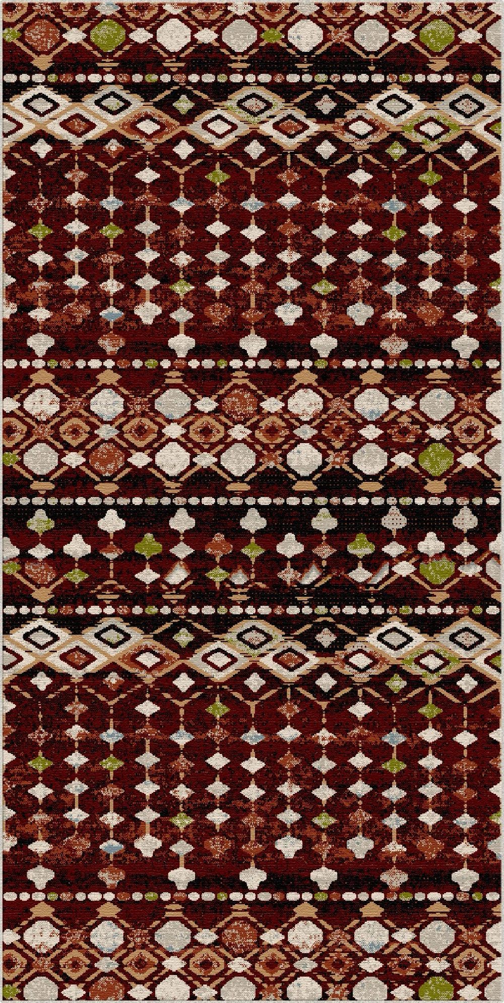 Tappeto Geometrico Tribal Lavabile Taos Garnet