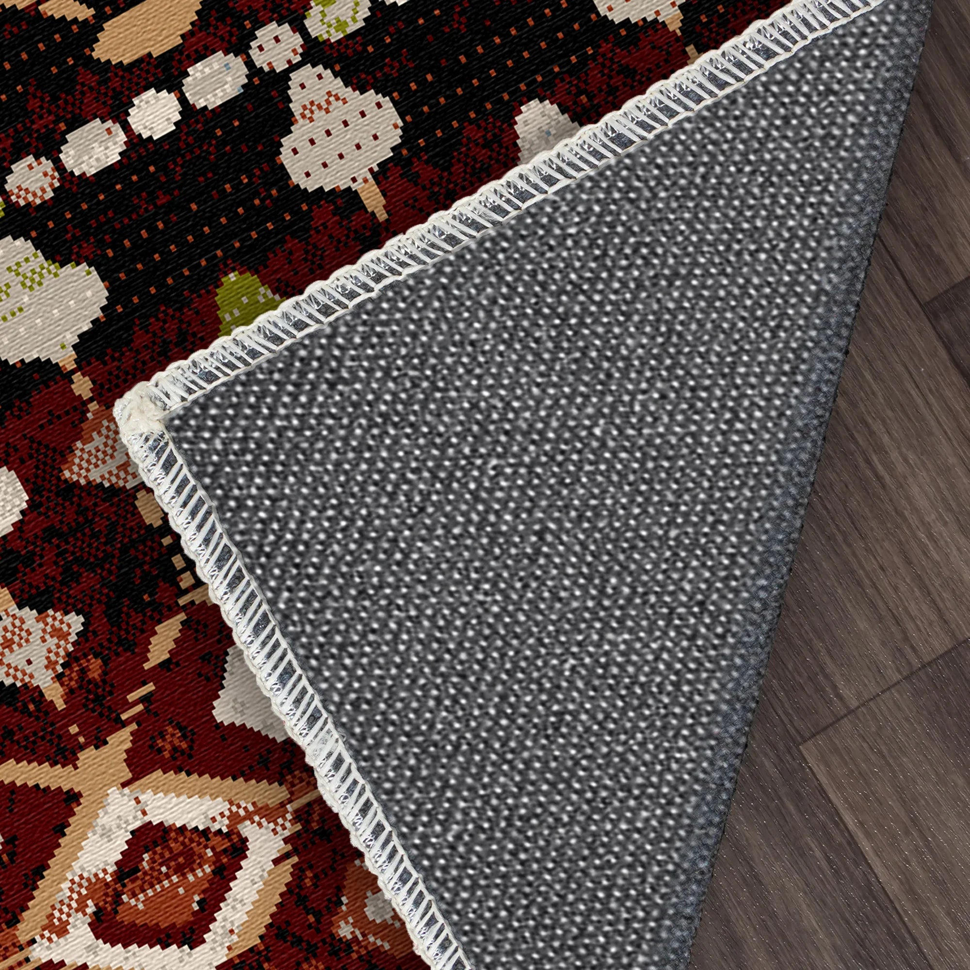 Taos Garnet Tribal Geometric Washable Rug