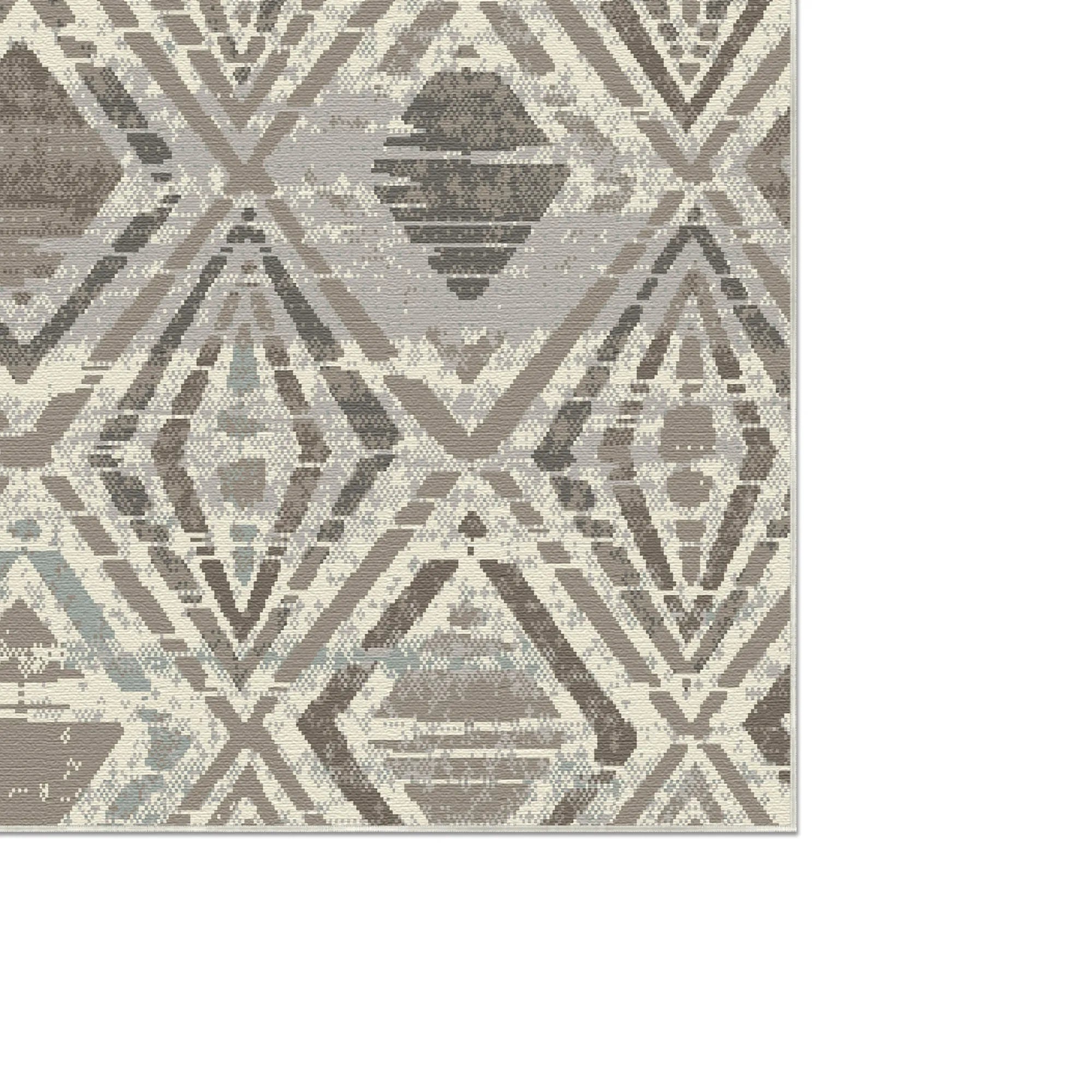 Dakota Stone Geometric Washable Rug