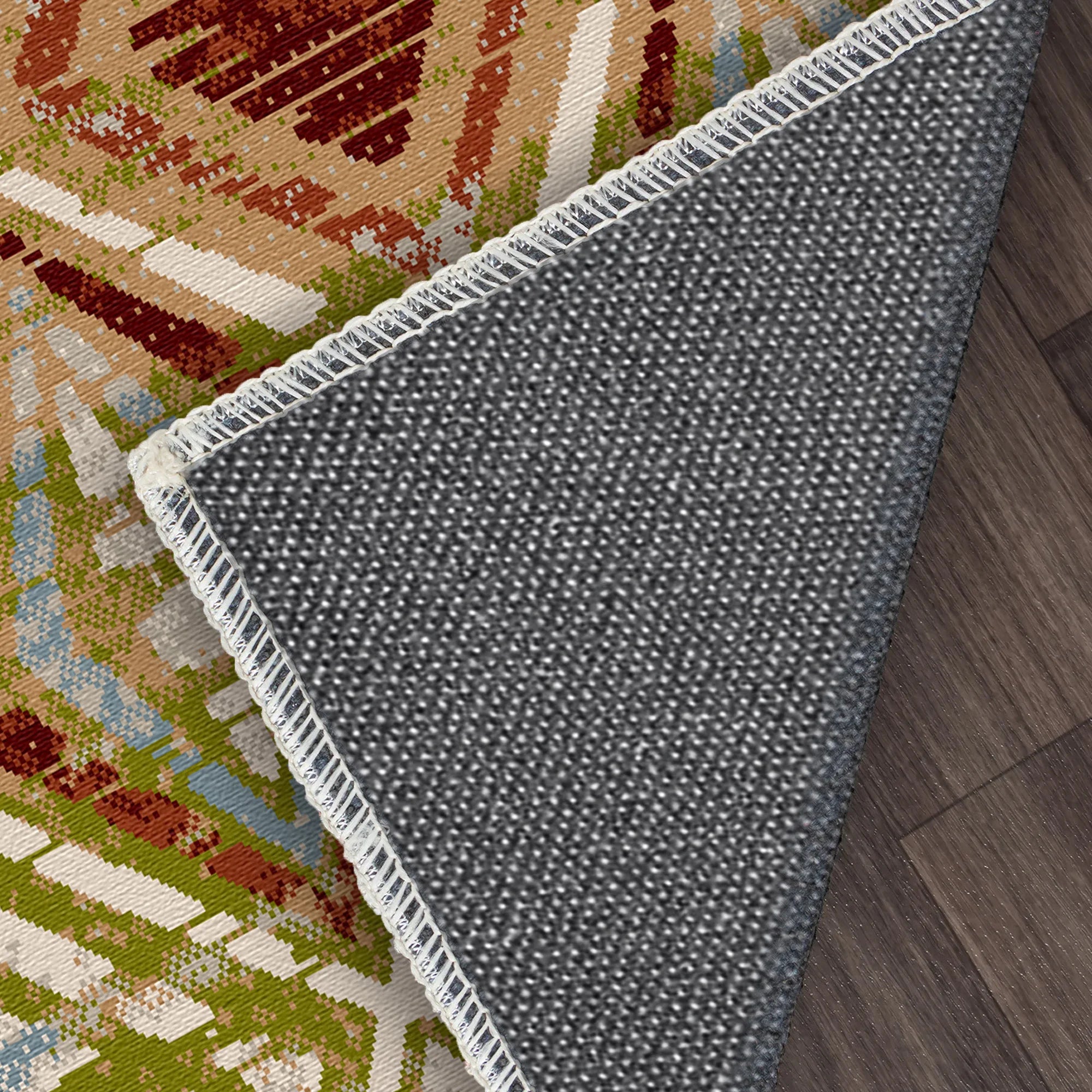 Jasper Olive Geometric Washable Rug