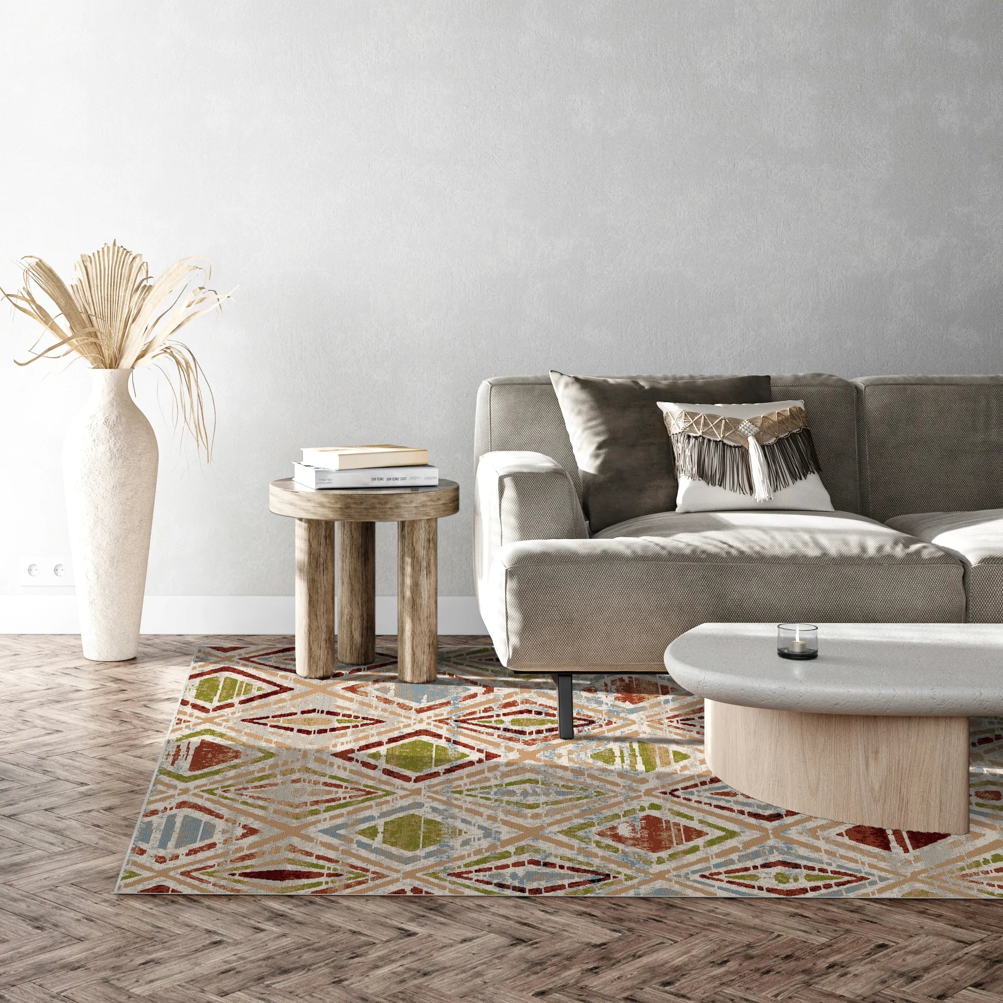 Mojave Sand Geometric Washable Rug