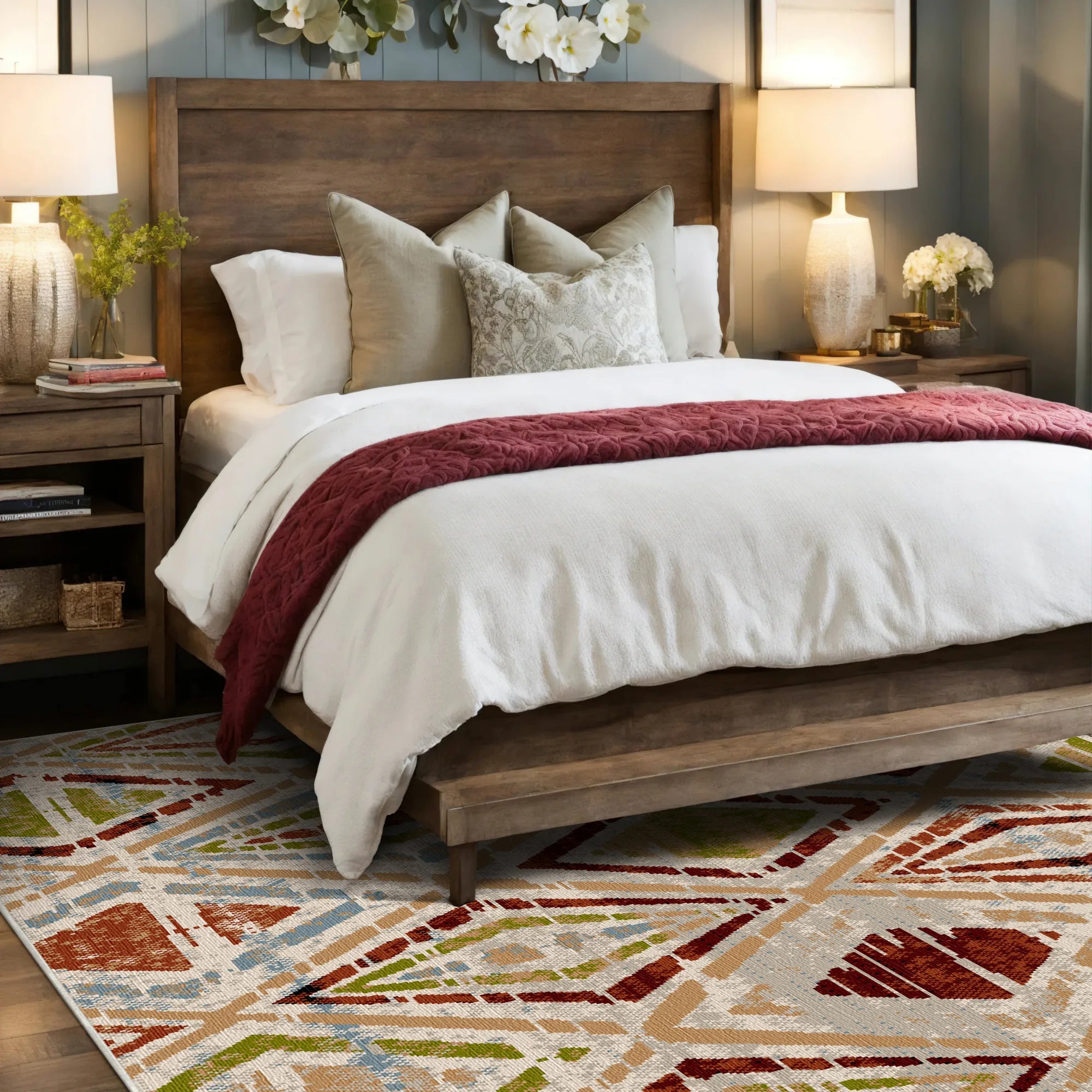 Mojave Sand Geometric Washable Rug