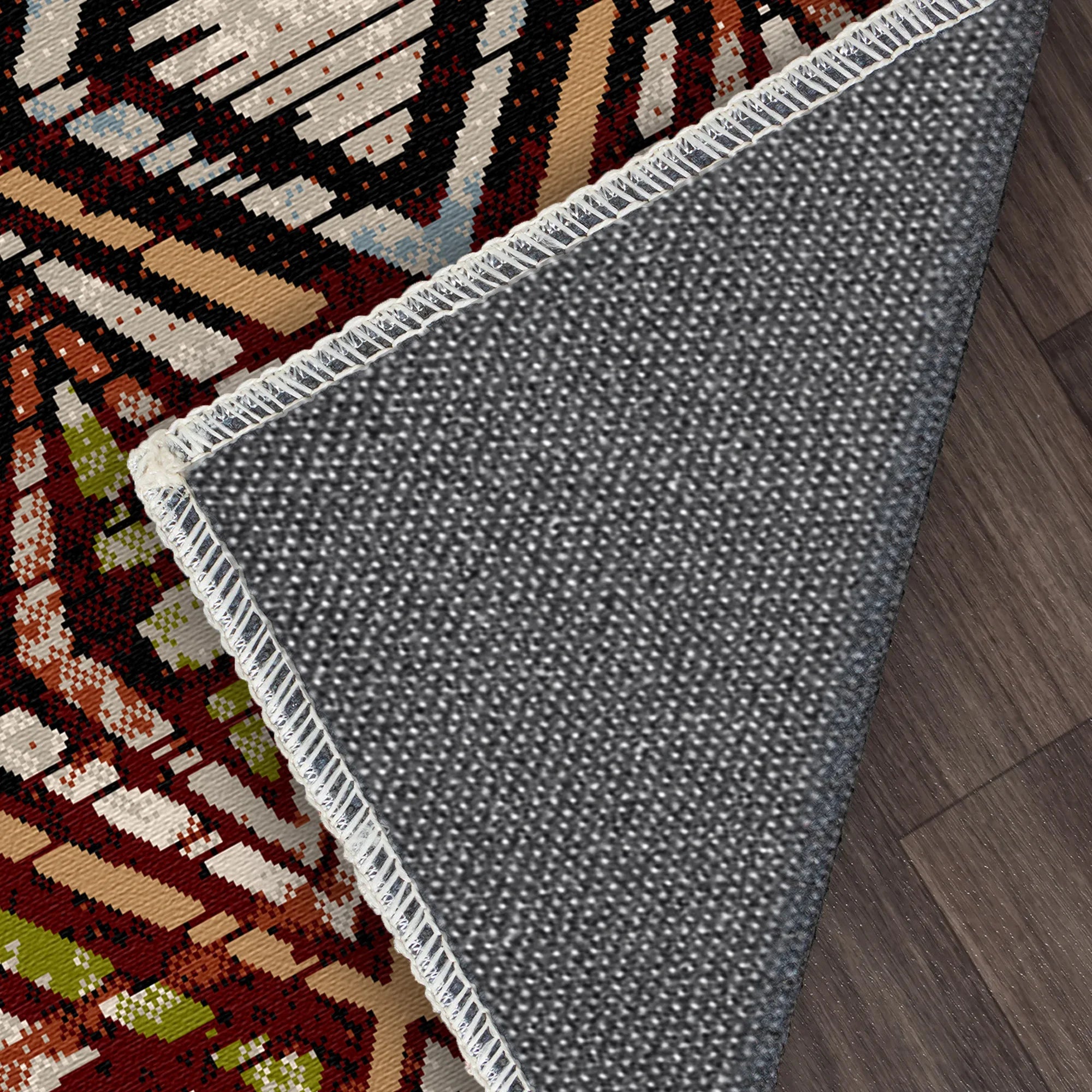 Zion Mahogany Geometric Washable Rug