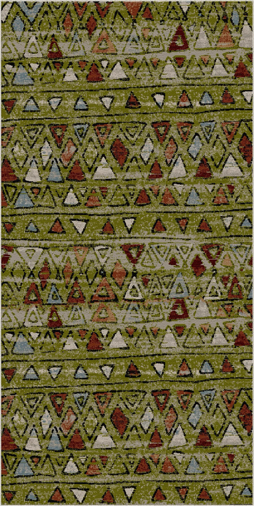 Tappeto Tribal Lavabile Denali Olive