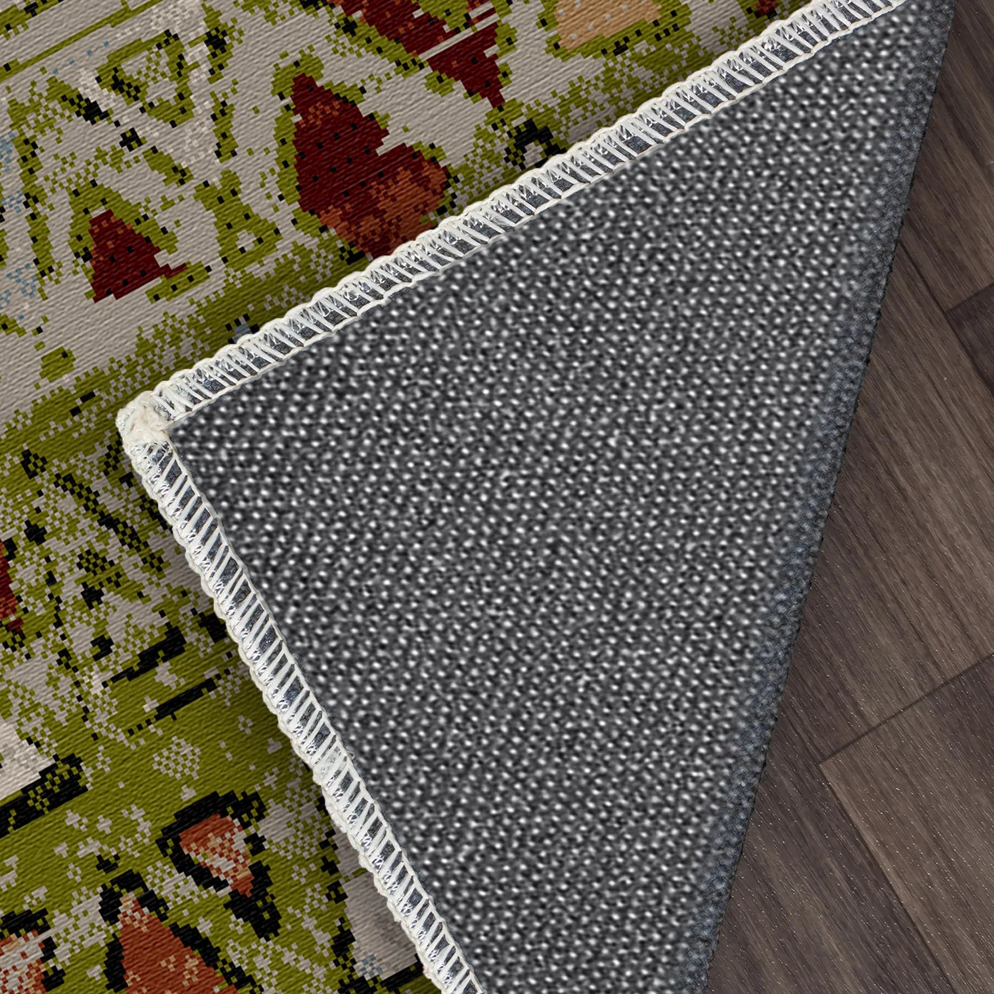 Denali Olive Tribal Washable Rug