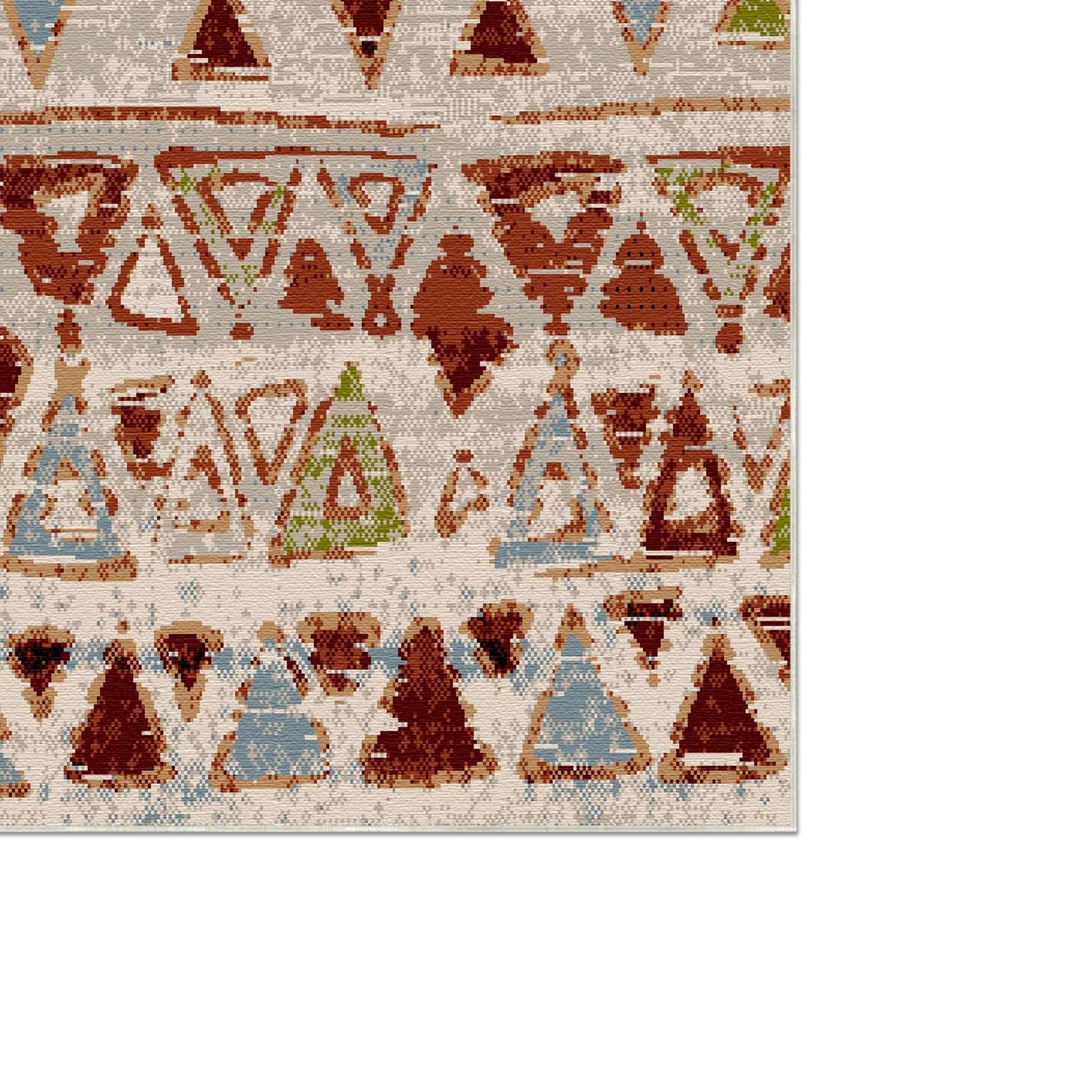 Kenai Cream Tribal Washable Rug