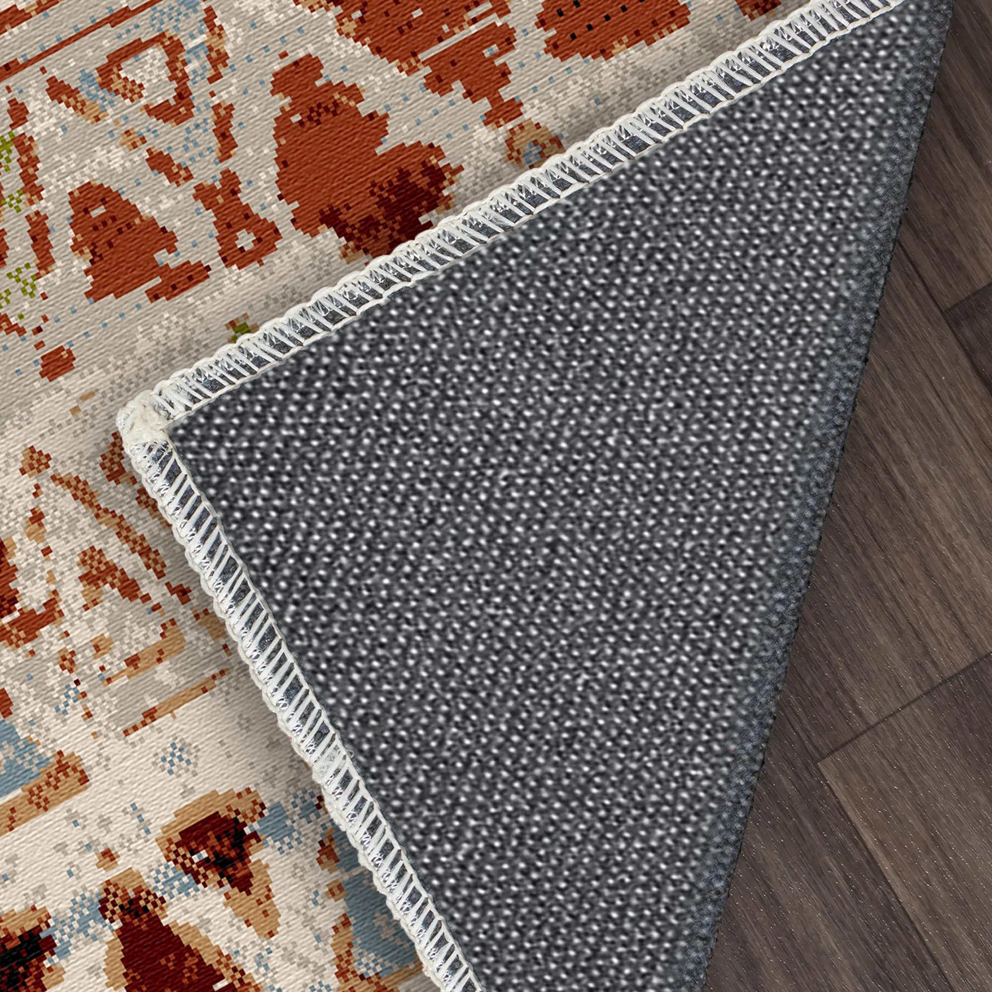 Kenai Cream Tribal Washable Rug