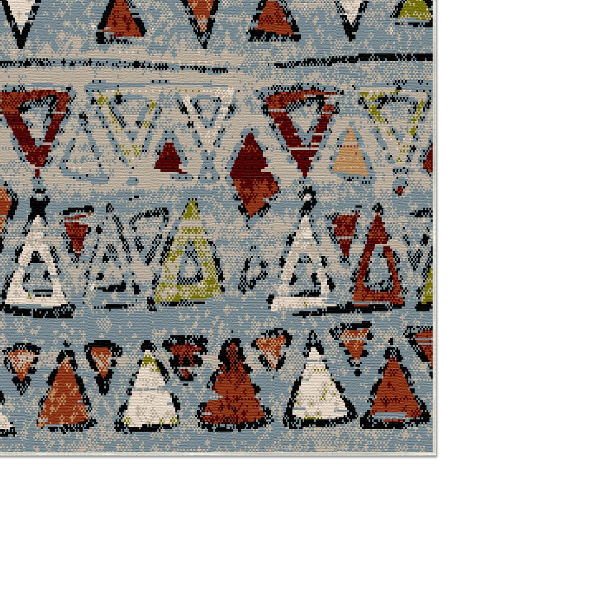 Kodiak Blue Tribal Washable Rug