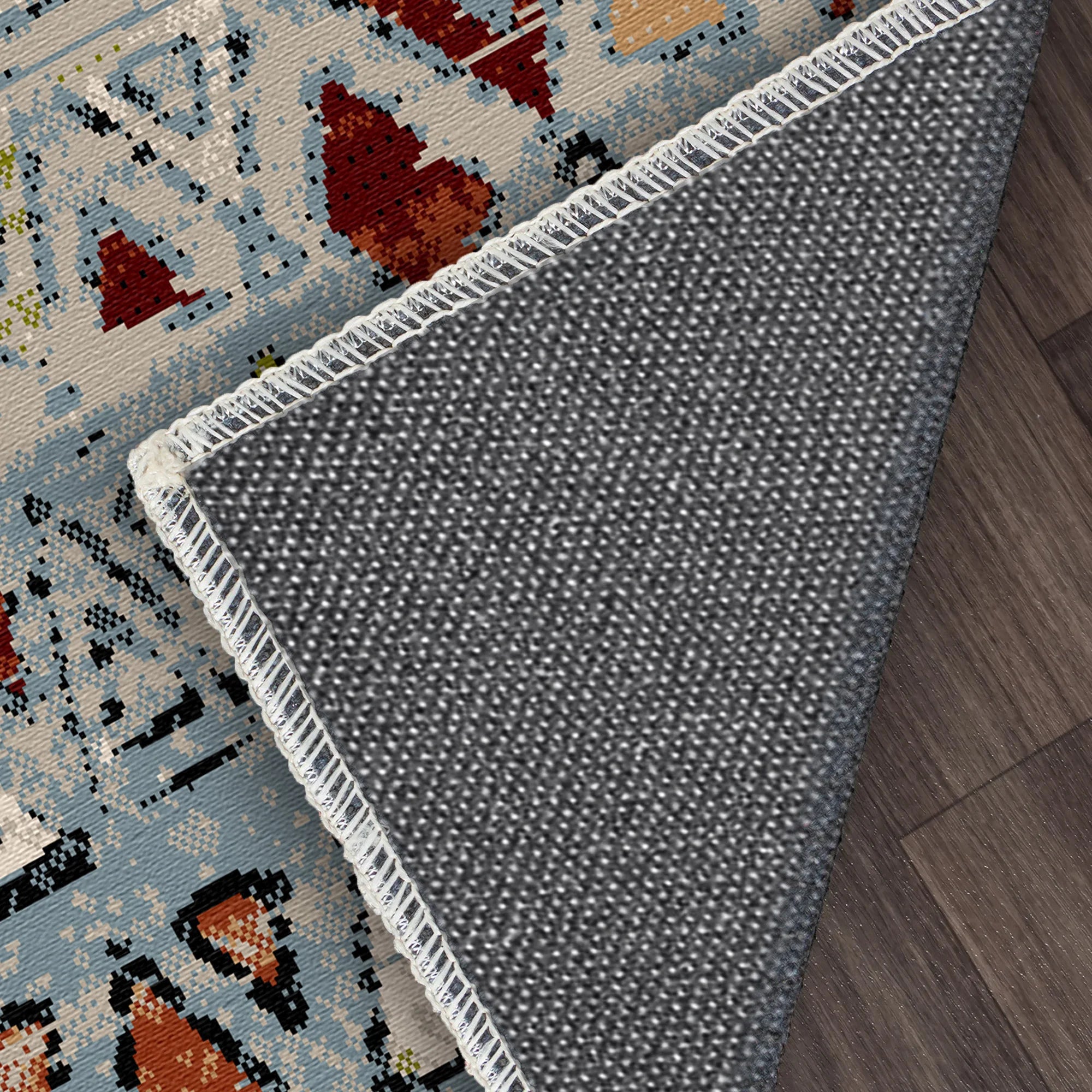 Kodiak Blue Tribal Washable Rug