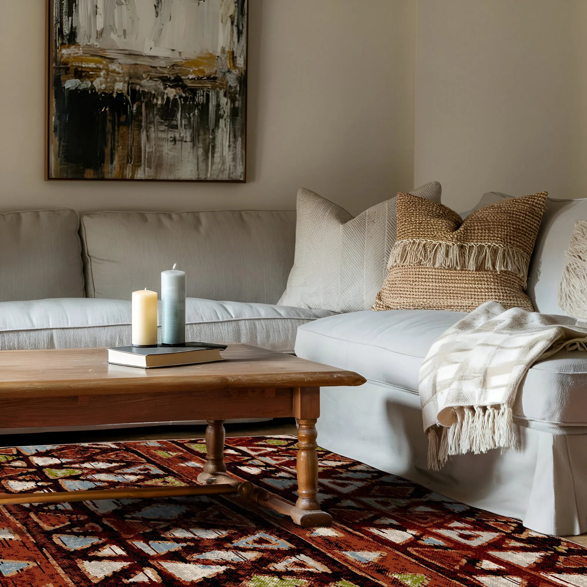 Tappeto Tribal Lavabile Klondike Rust