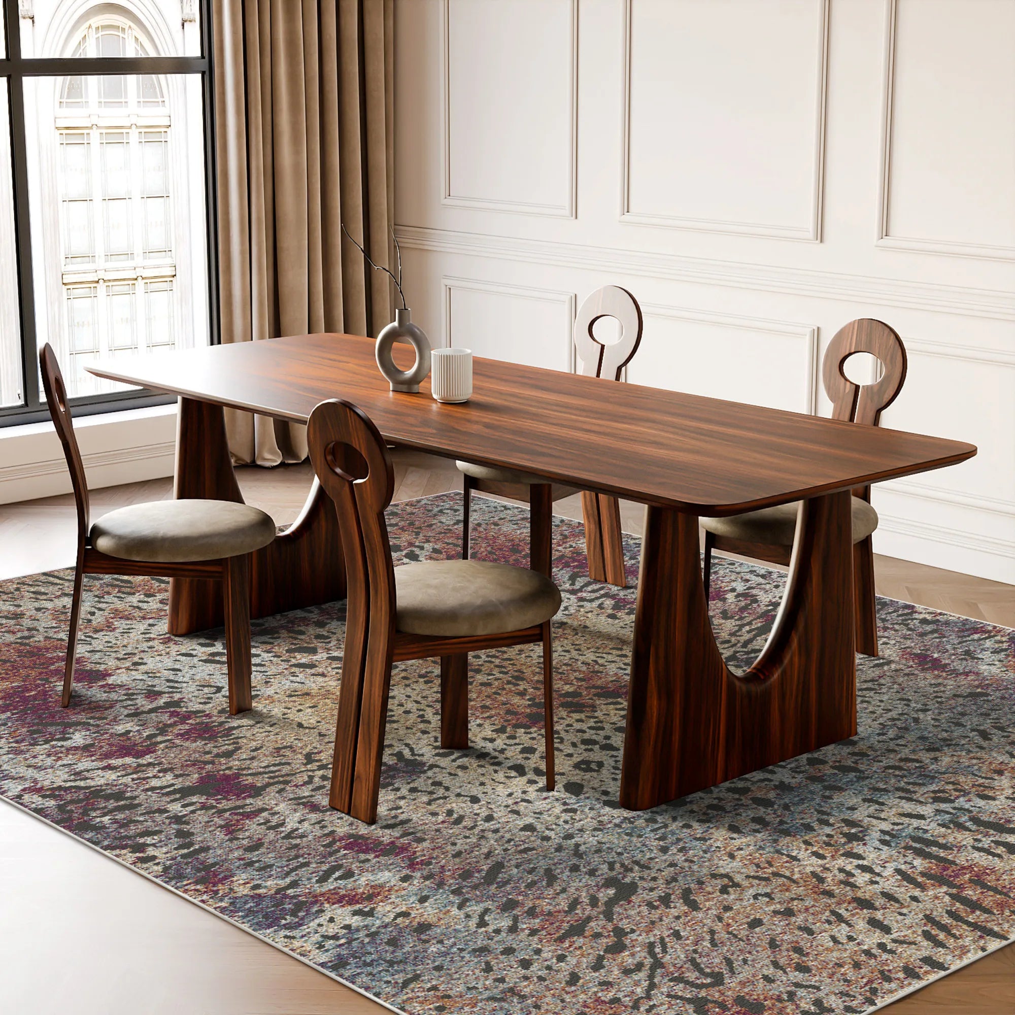 Bohemian Distressed Leopard Rug