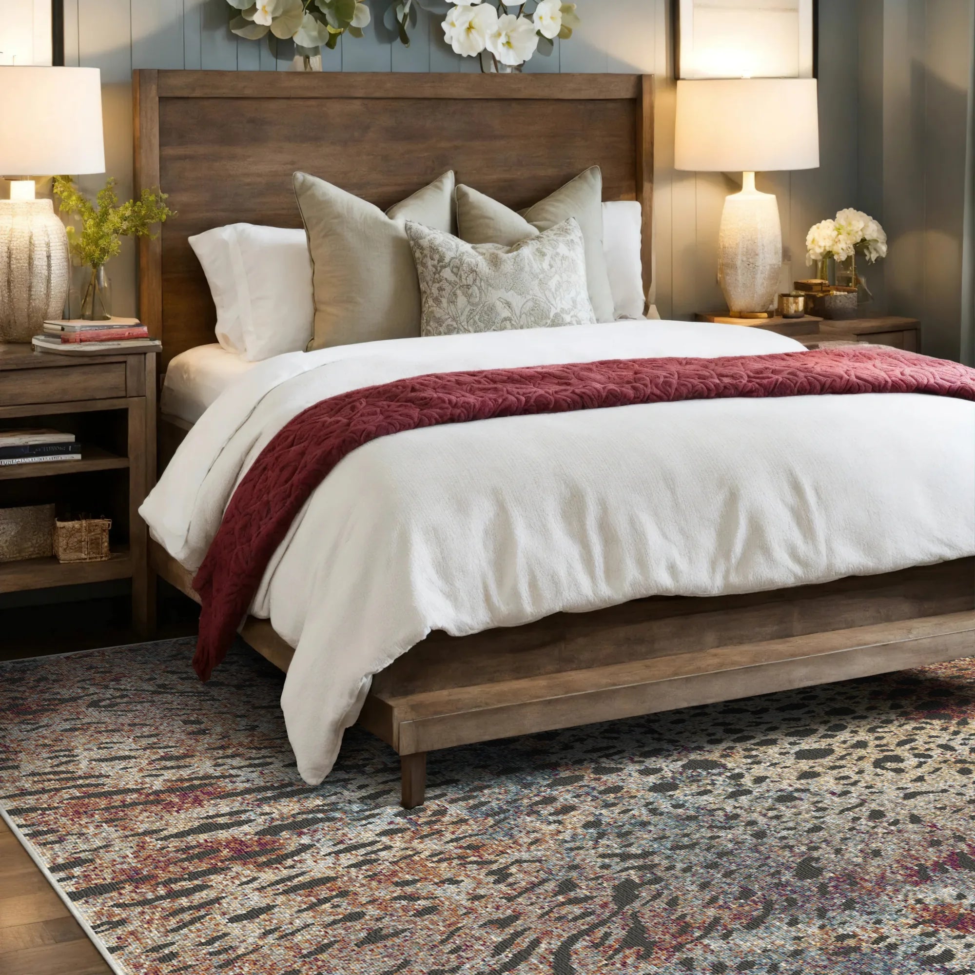 Bohemian Distressed Leopard Rug