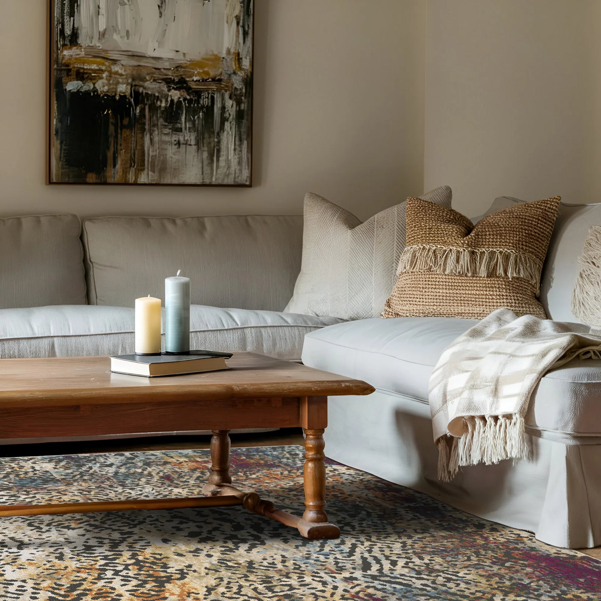 Rustic Abstract Tribal Animal Rug